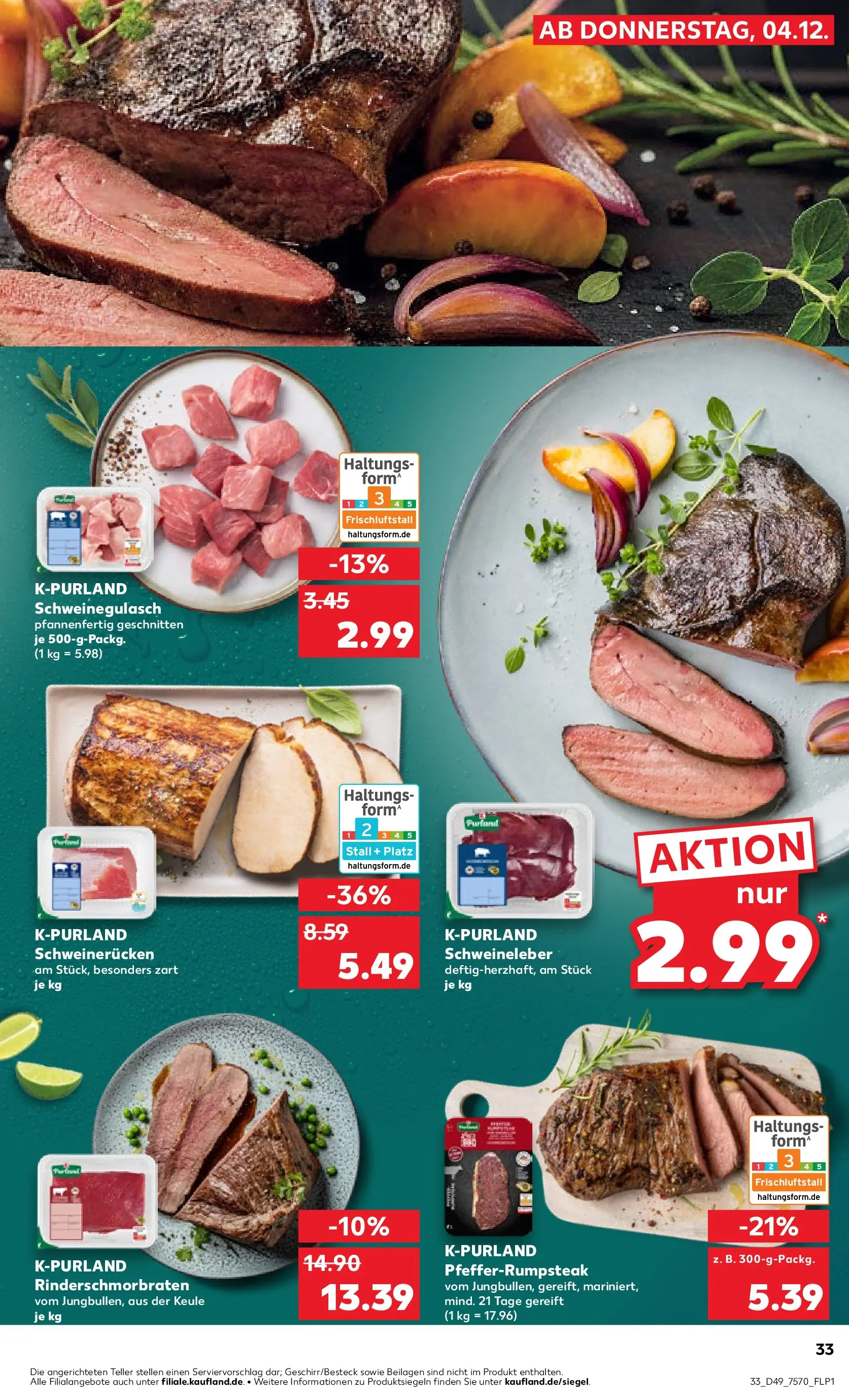 Prospekt Kaufland ab 08.12.2025 » Angebote und Werbung Online | Seite: 33 | Produkte: Schweinegulasch, Schweinerucken Prospekt Kaufland ab 08.12.2025 » Angebote Online zum Blättern | Seite: 33 | Produkte: Schweinegulasch, Schweinerucken