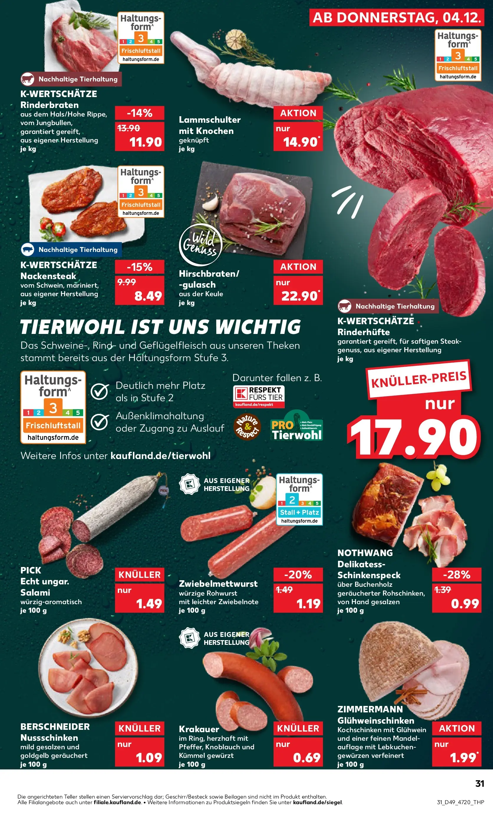 Prospekt Kaufland ab 08.12.2025 » Angebote Online zum Blättern | Seite: 31 | Produkte: Gulasch, Knoblauch, Salami, Steak