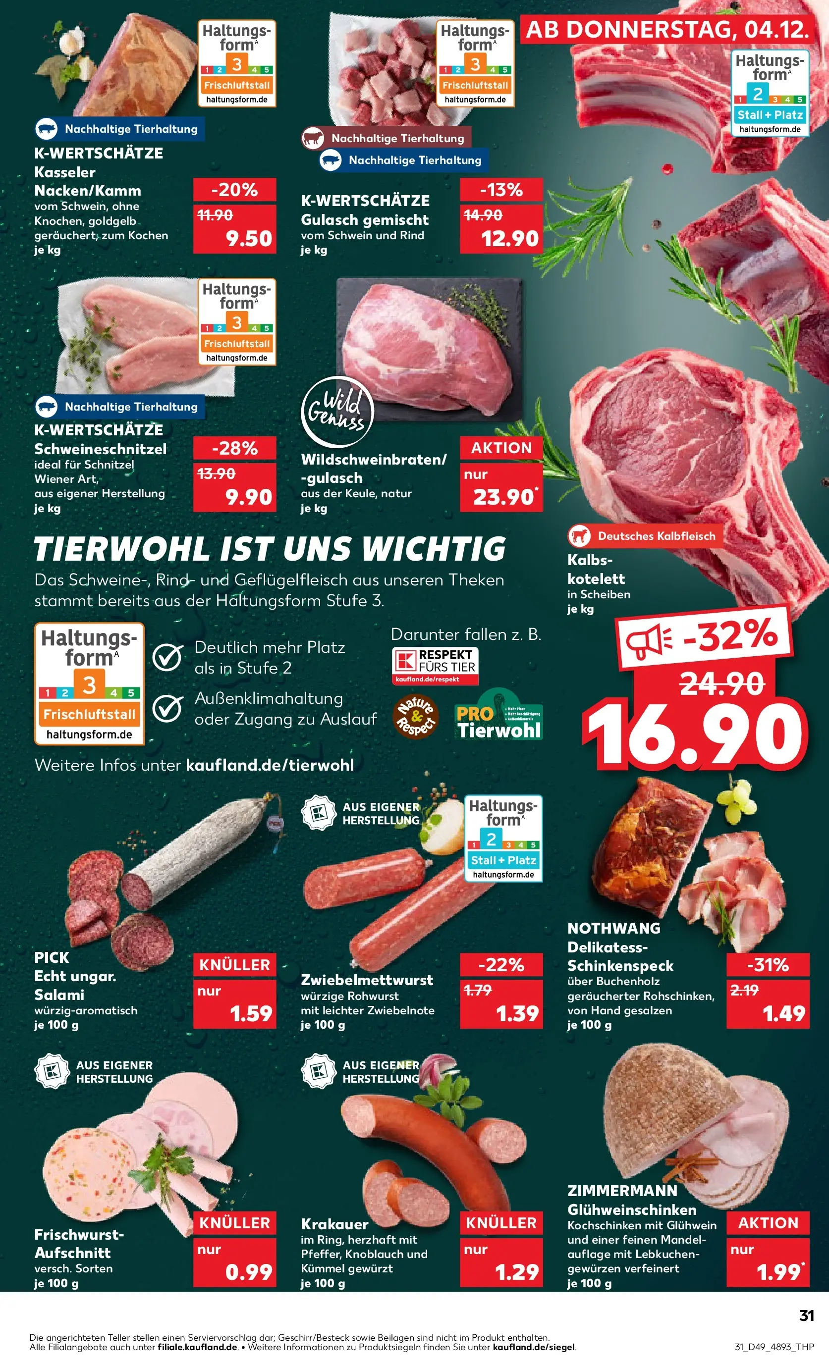 Prospekt Kaufland ab 08.12.2025 » Angebote und Werbung Online | Seite: 31 | Produkte: Schnitzel, Gulasch, Knoblauch, Salami Prospekt Kaufland ab 08.12.2025 » Angebote Online zum Blättern | Seite: 31 | Produkte: Schnitzel, Gulasch, Knoblauch, Salami