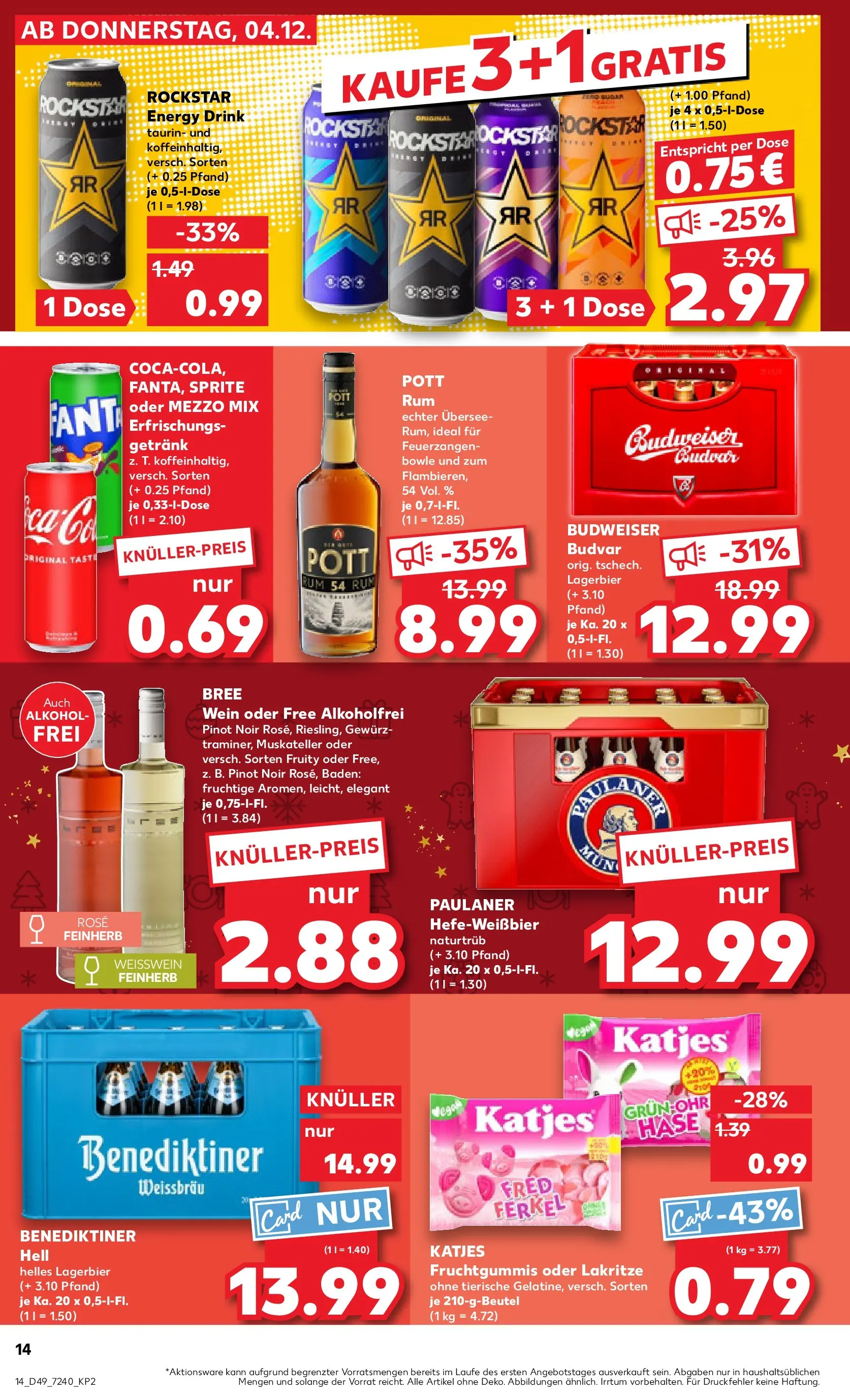 Prospekt Kaufland ab 08.12.2025 » Angebote und Werbung Online | Seite: 14 | Produkte: Sprite, Energy, Rockstar, Paulaner Prospekt Kaufland ab 08.12.2025 » Angebote Online zum Blättern | Seite: 14 | Produkte: Sprite, Energy, Rockstar, Paulaner