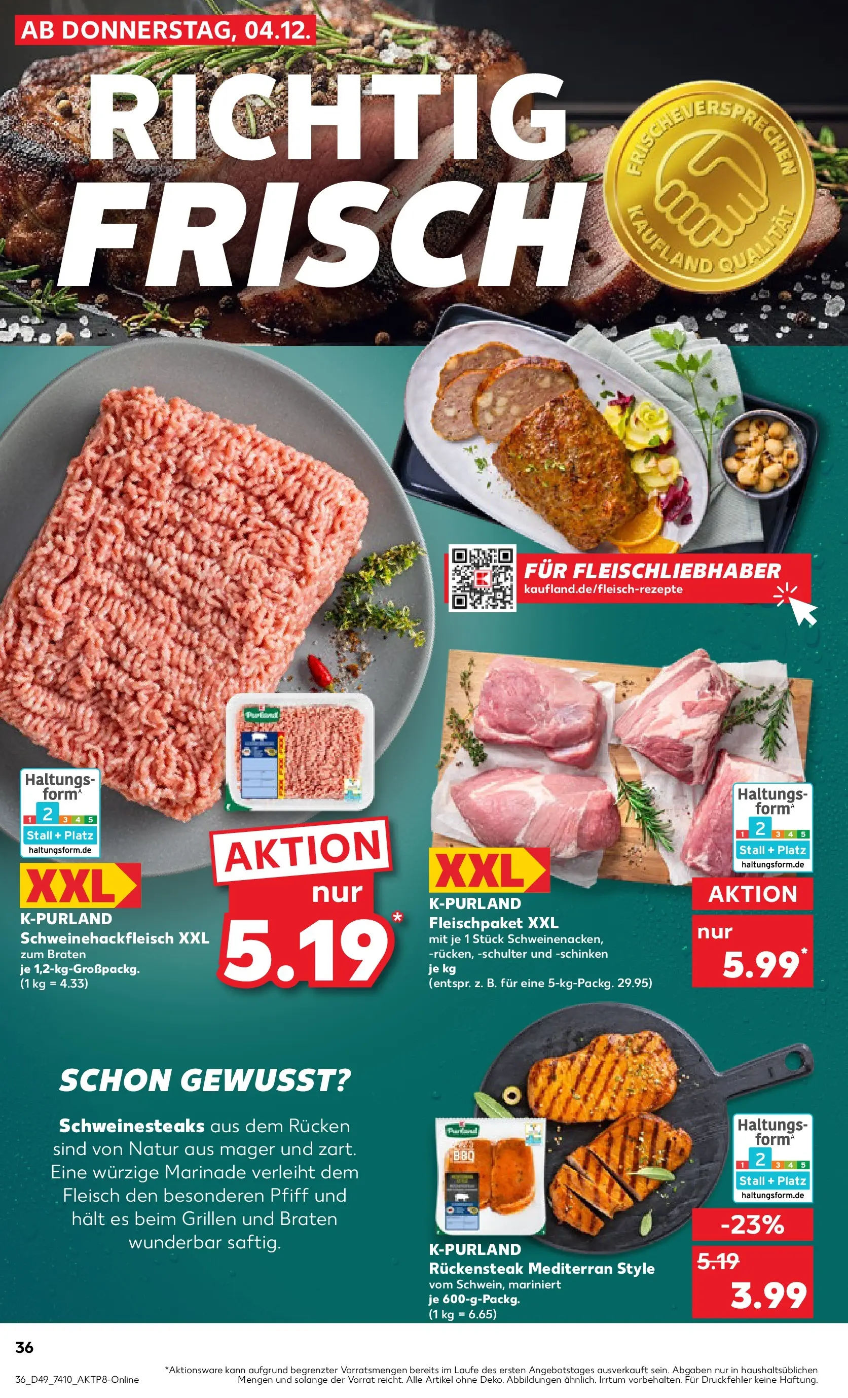 Prospekt Kaufland ab 08.12.2025 » Angebote und Werbung Online | Seite: 36 | Produkte: Schinken, Fleisch Prospekt Kaufland ab 08.12.2025 » Angebote Online zum Blättern | Seite: 36 | Produkte: Schinken, Fleisch