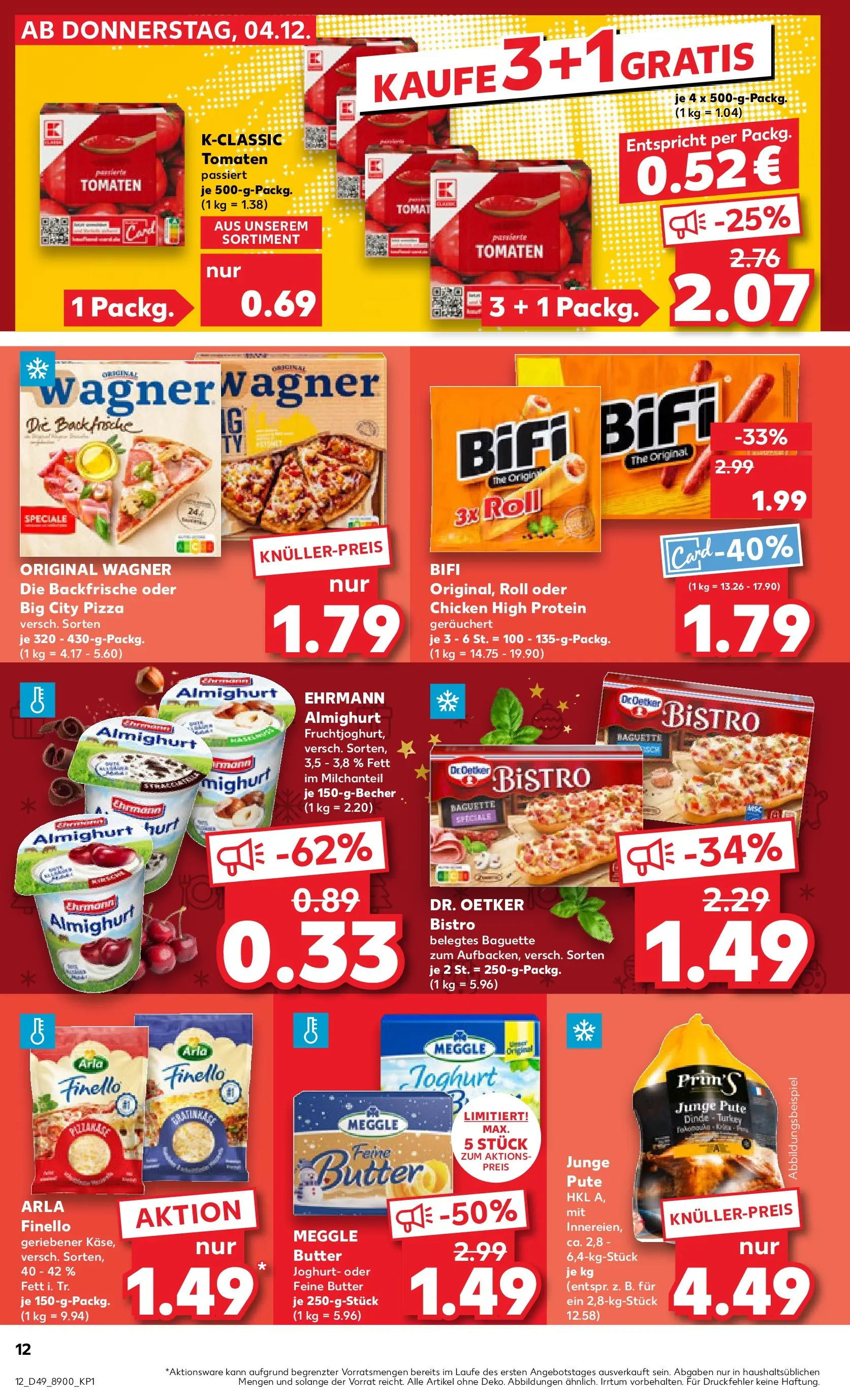 Prospekt Kaufland ab 07.12.2025 » Angebote Online zum Blättern | Seite: 12 | Produkte: Butter, Käse, Fruchtjoghurt, Meggle butter