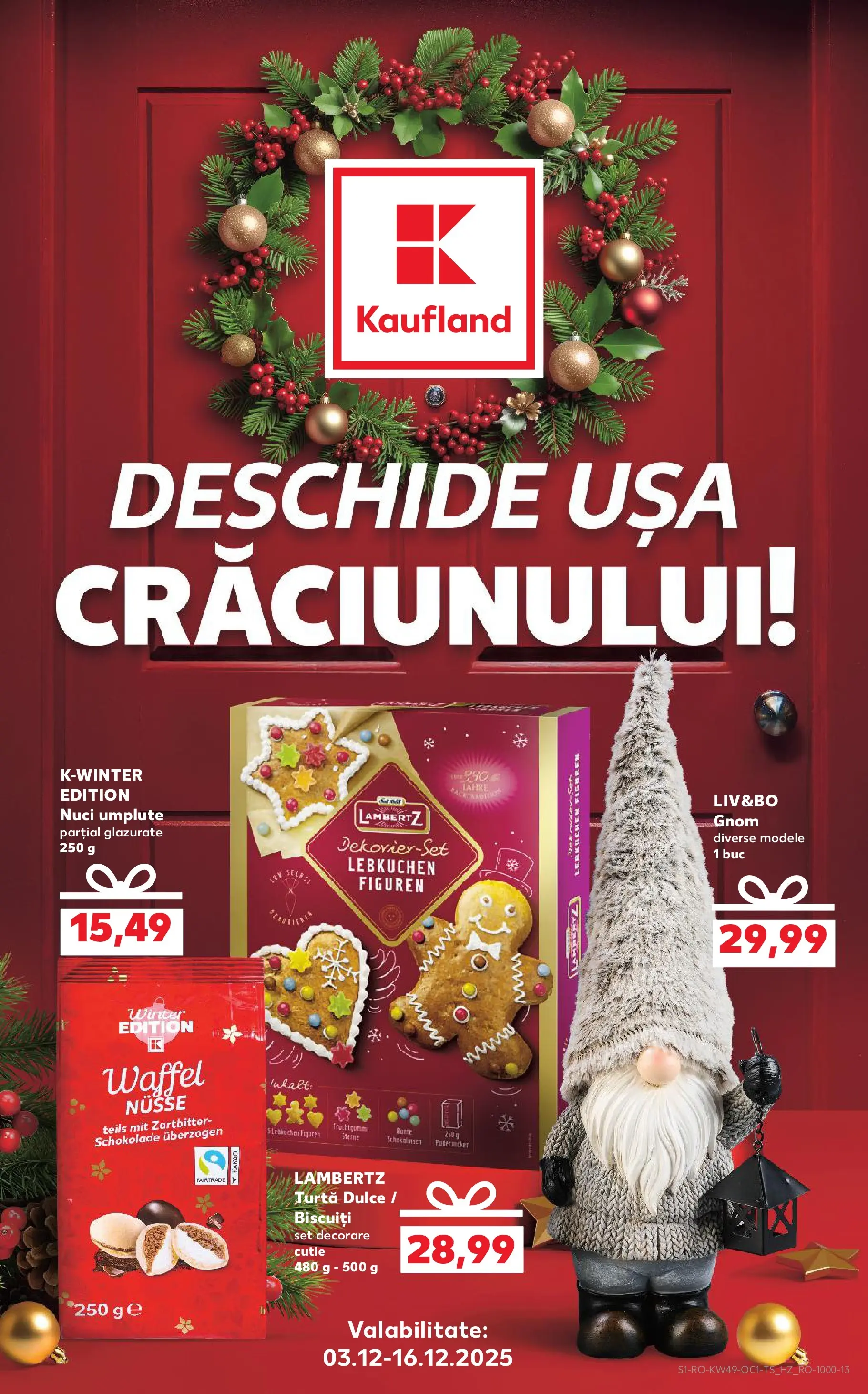Catalog Kaufland - Crăciun 03.12.2025 - Revista si Oferta | Pagină: 1 | Produse: Cutie, Ușă, Nuci, Biscuiți