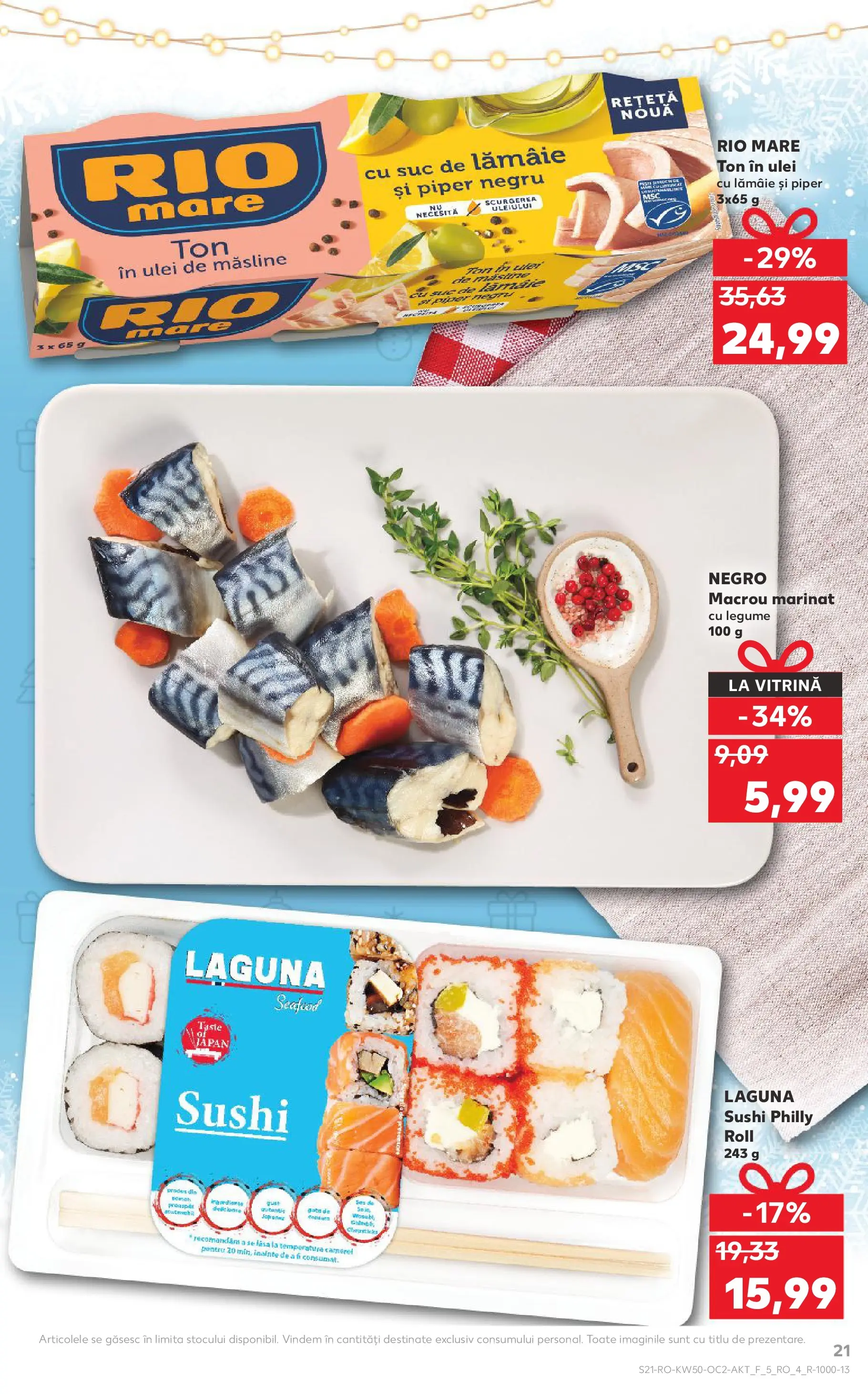Catalog Kaufland - Arad 10.12.2025 - Revista si Oferta | Pagină: 21 | Produse: Sushi, Măsline, Legume, Piper