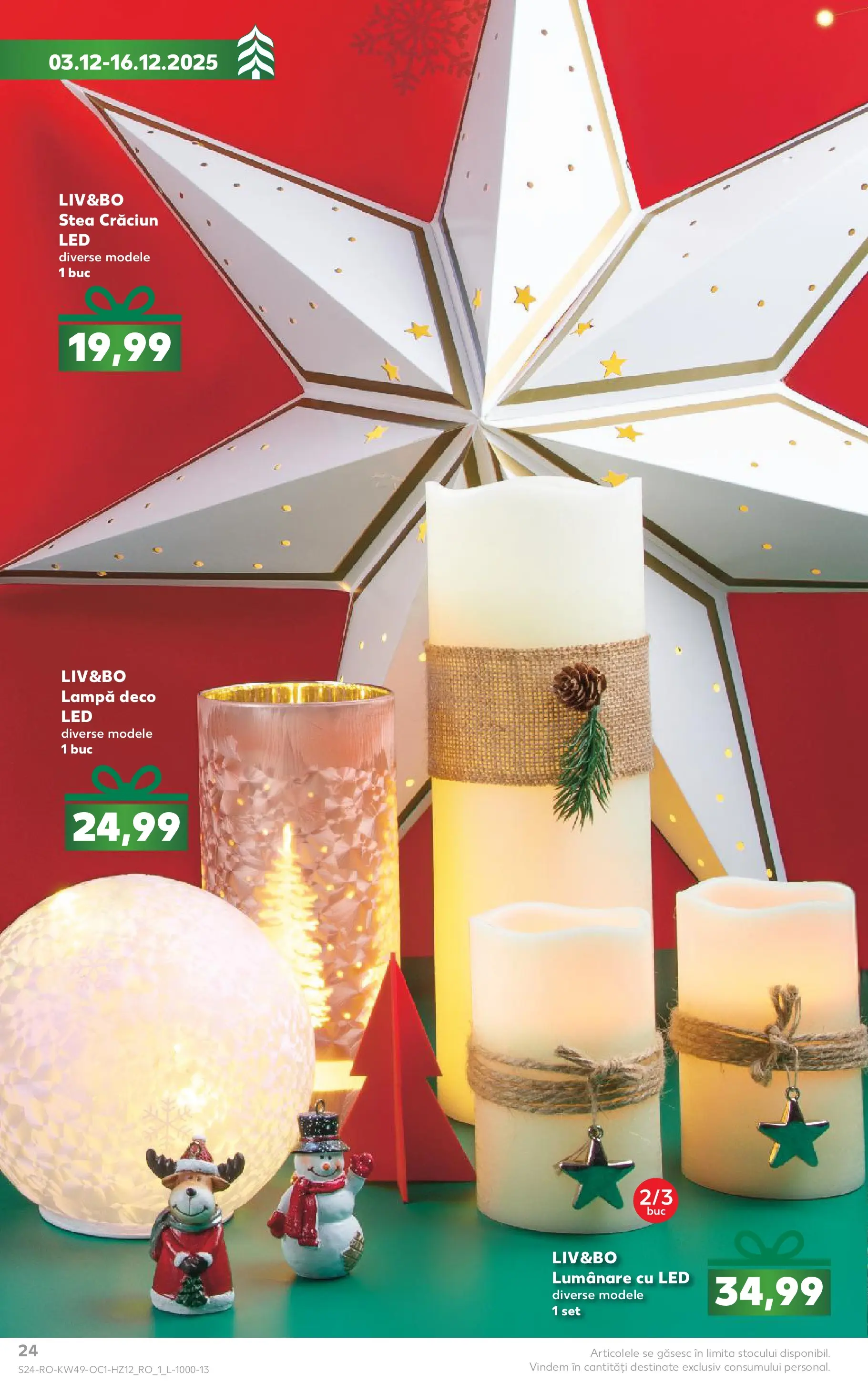 Catalog Kaufland - Crăciun 03.12.2025 - Revista si Oferta | Pagină: 24 | Produse: Babak, Lampă, Lumânare