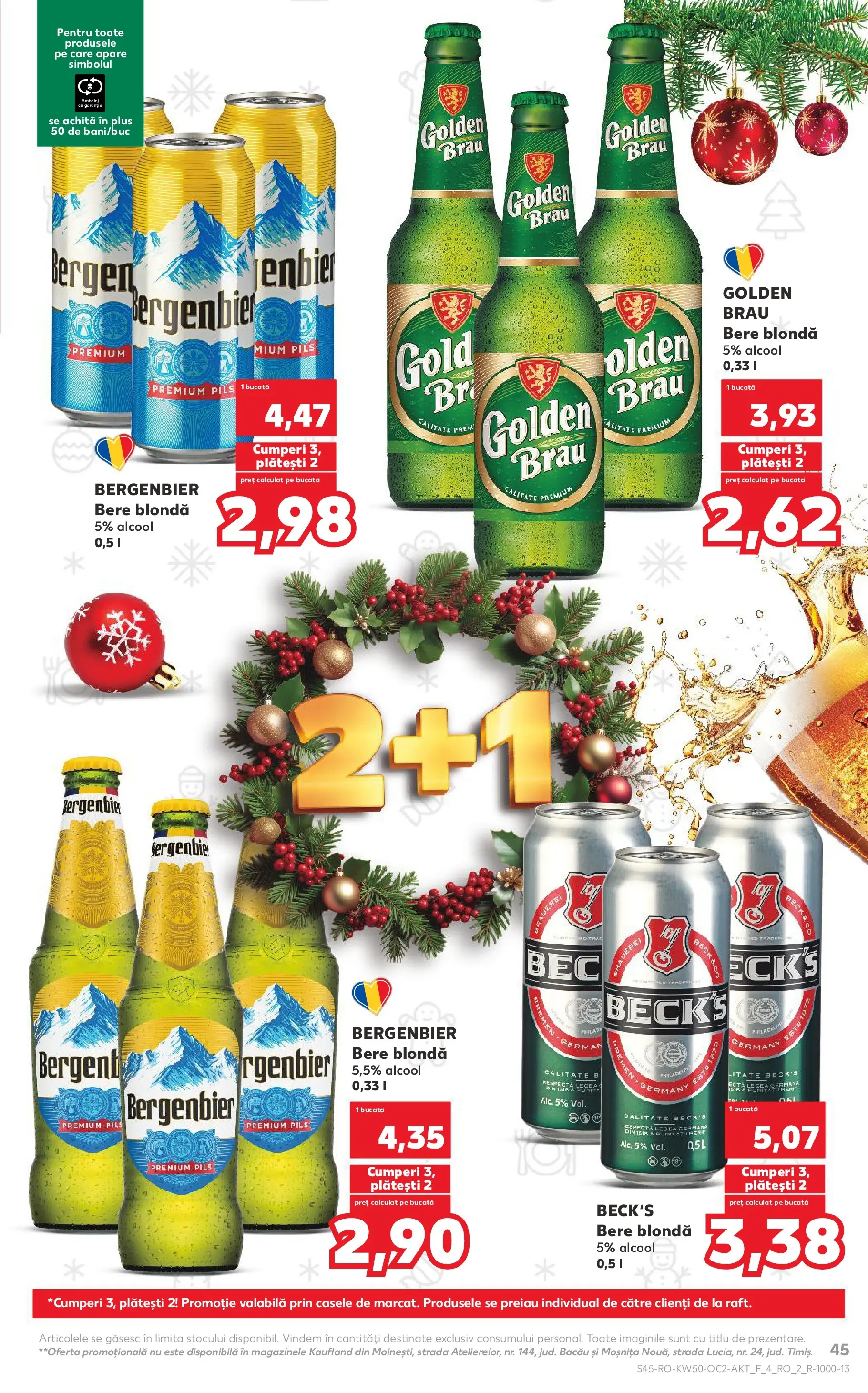 Catalog Kaufland - Arad 10.12.2025 - Revista si Oferta | Pagină: 45 | Produse: Atıştırmalık, Bere, Plastik Kulübe