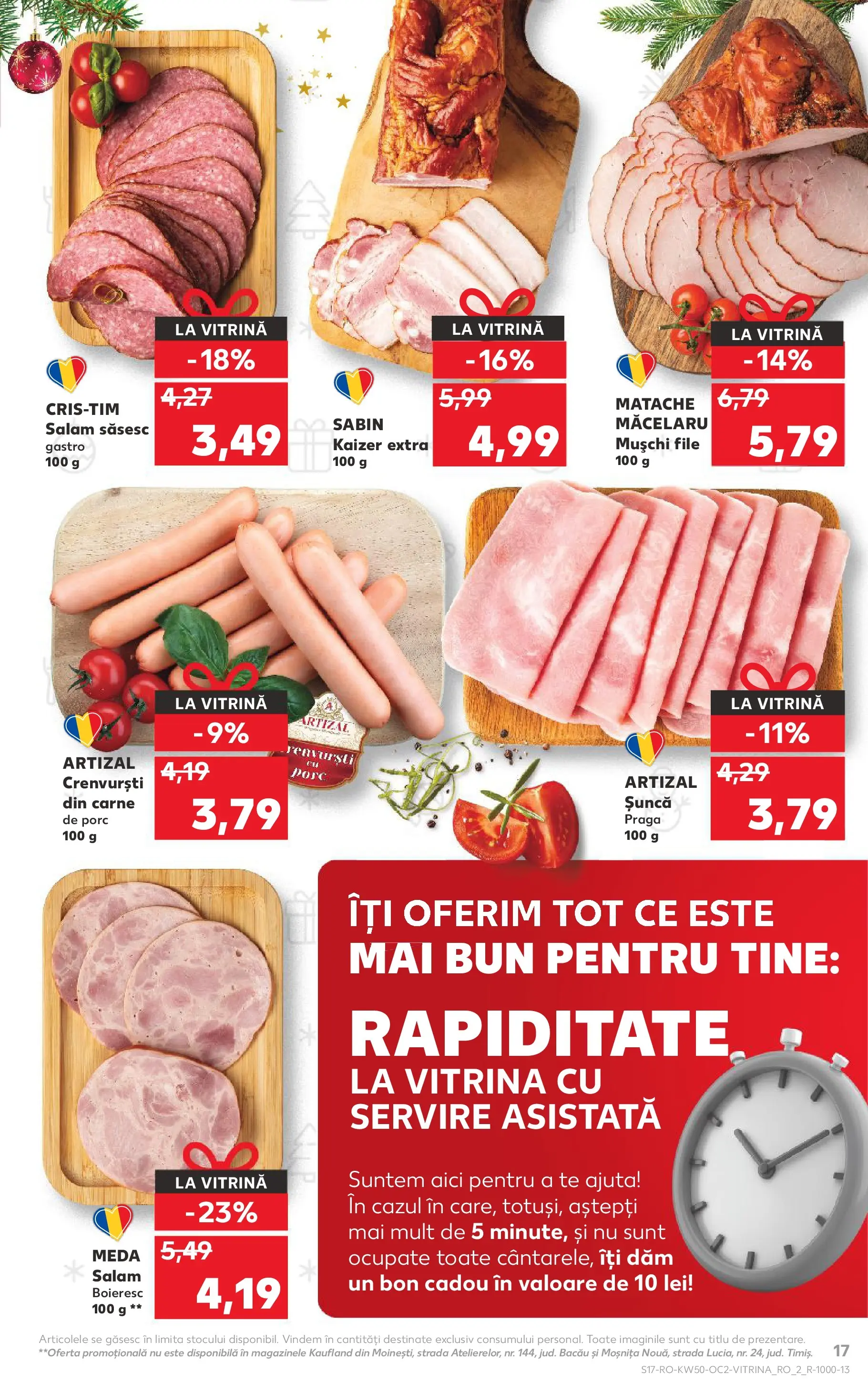 Catalog Kaufland - Arad 10.12.2025 - Revista si Oferta | Pagină: 17 | Produse: Vitrină, Crenvurști, Șuncă, Carne De Porc