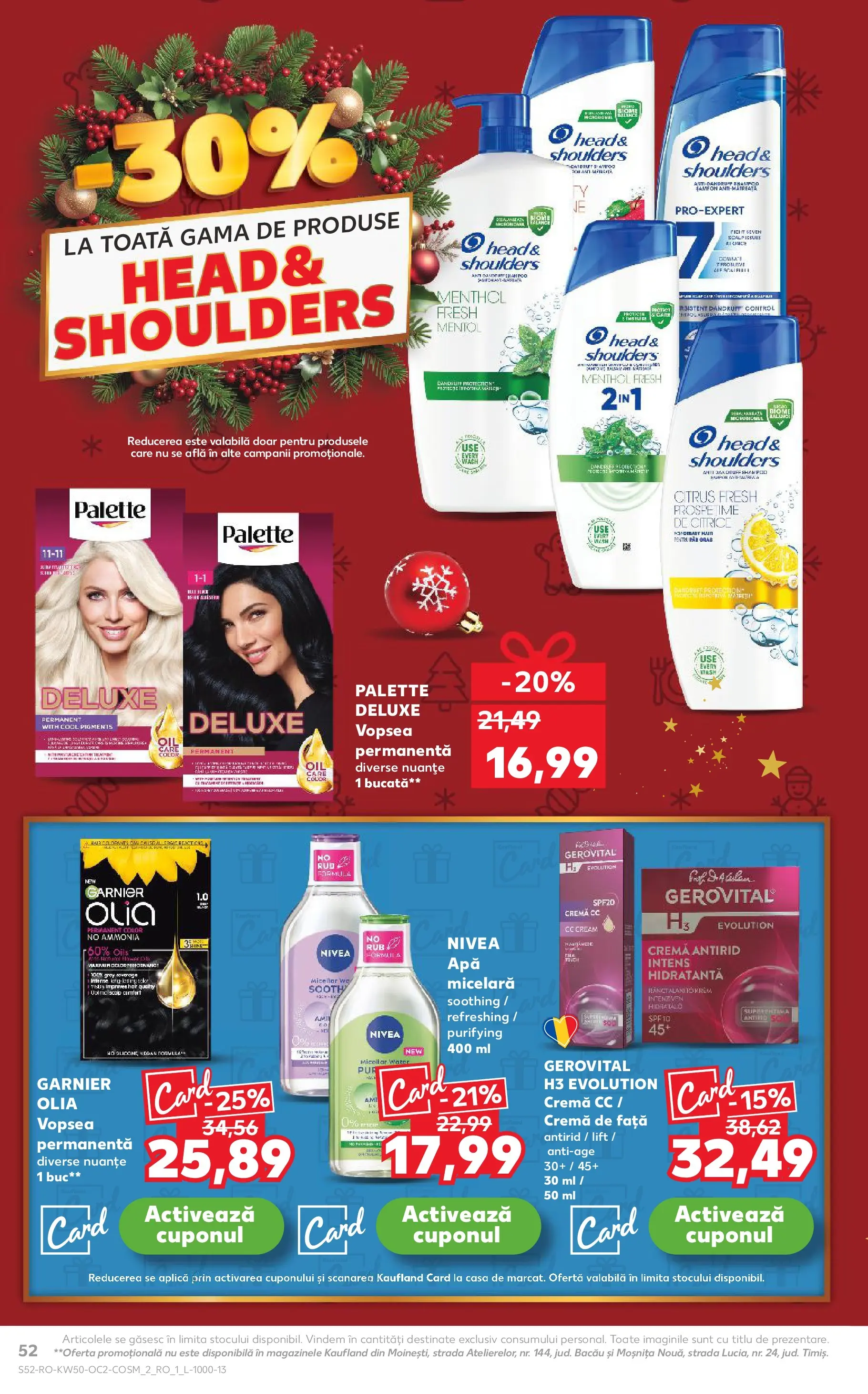 Catalog Kaufland - Arad 10.12.2025 - Revista si Oferta | Pagină: 52 | Produse: Vopsea, Cc cream, Cremă, Apă micelară