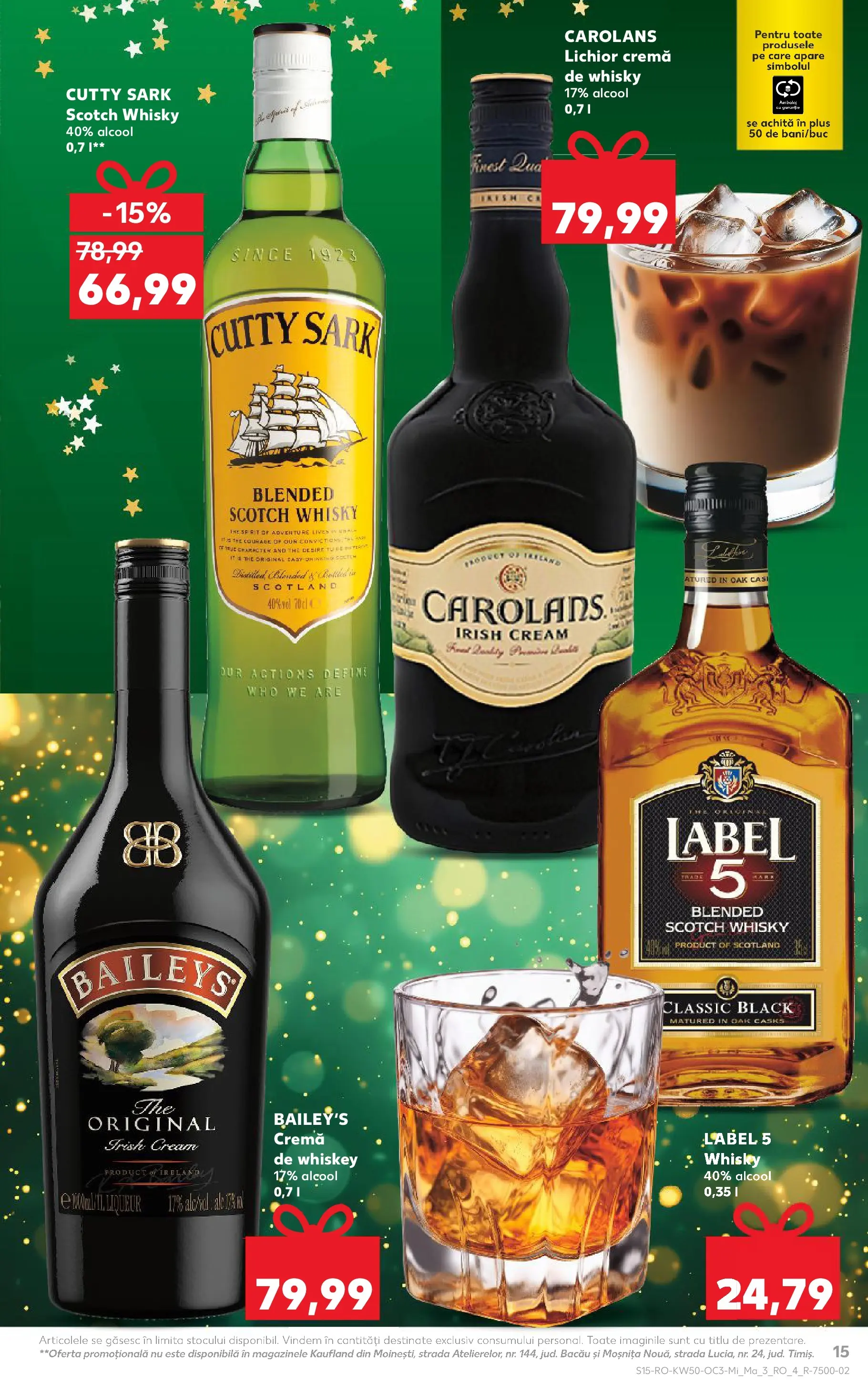 Catalog Kaufland - Viseu de Sus 10.12.2025 - Revista si Oferta | Pagină: 15 | Produse: Lichior, Cremă, Whiskey