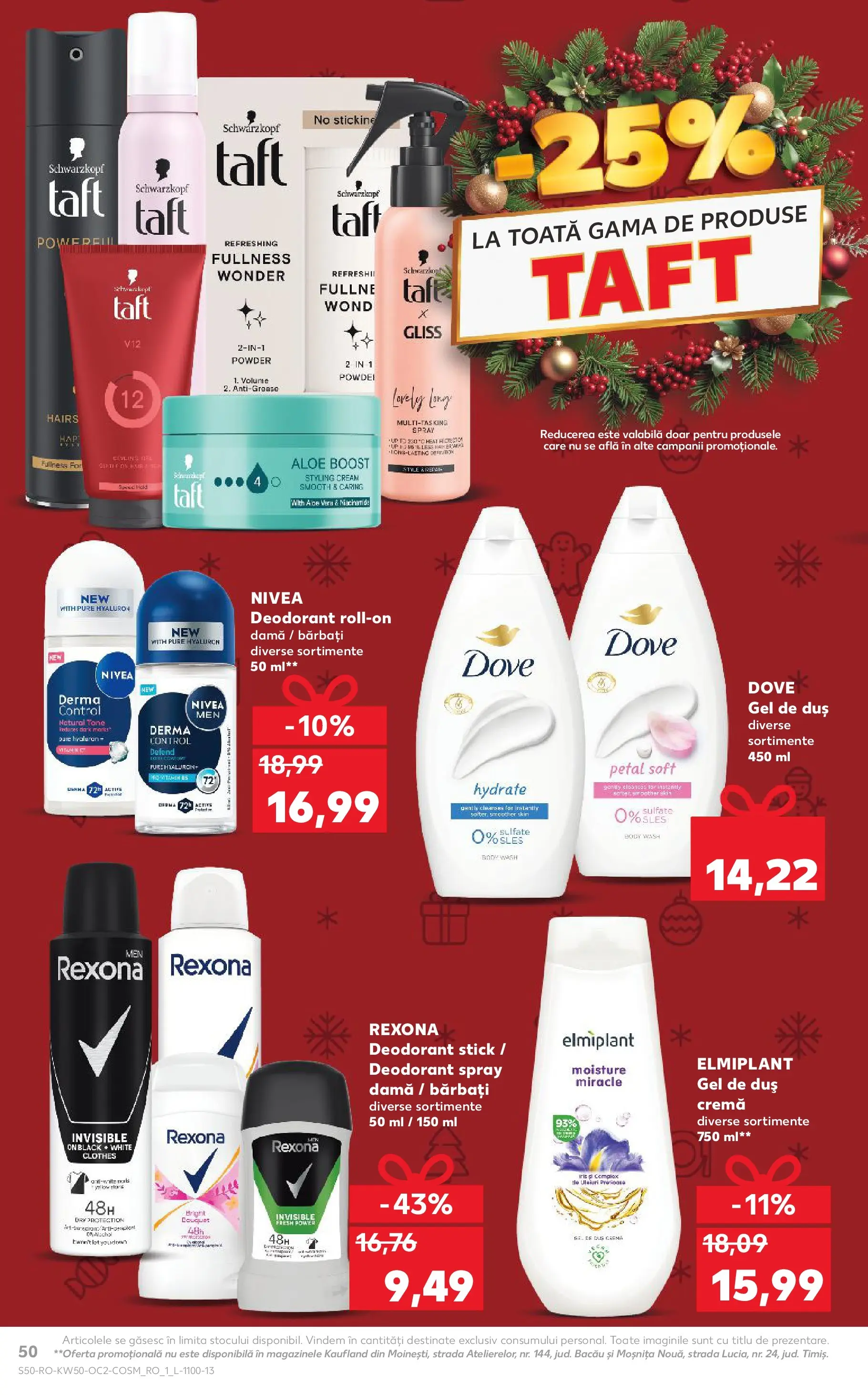 Catalog Kaufland - Ploiești 10.12.2025 - Revista si Oferta | Pagină: 50 | Produse: Delgeç, Body, Cremă, Gel de duș