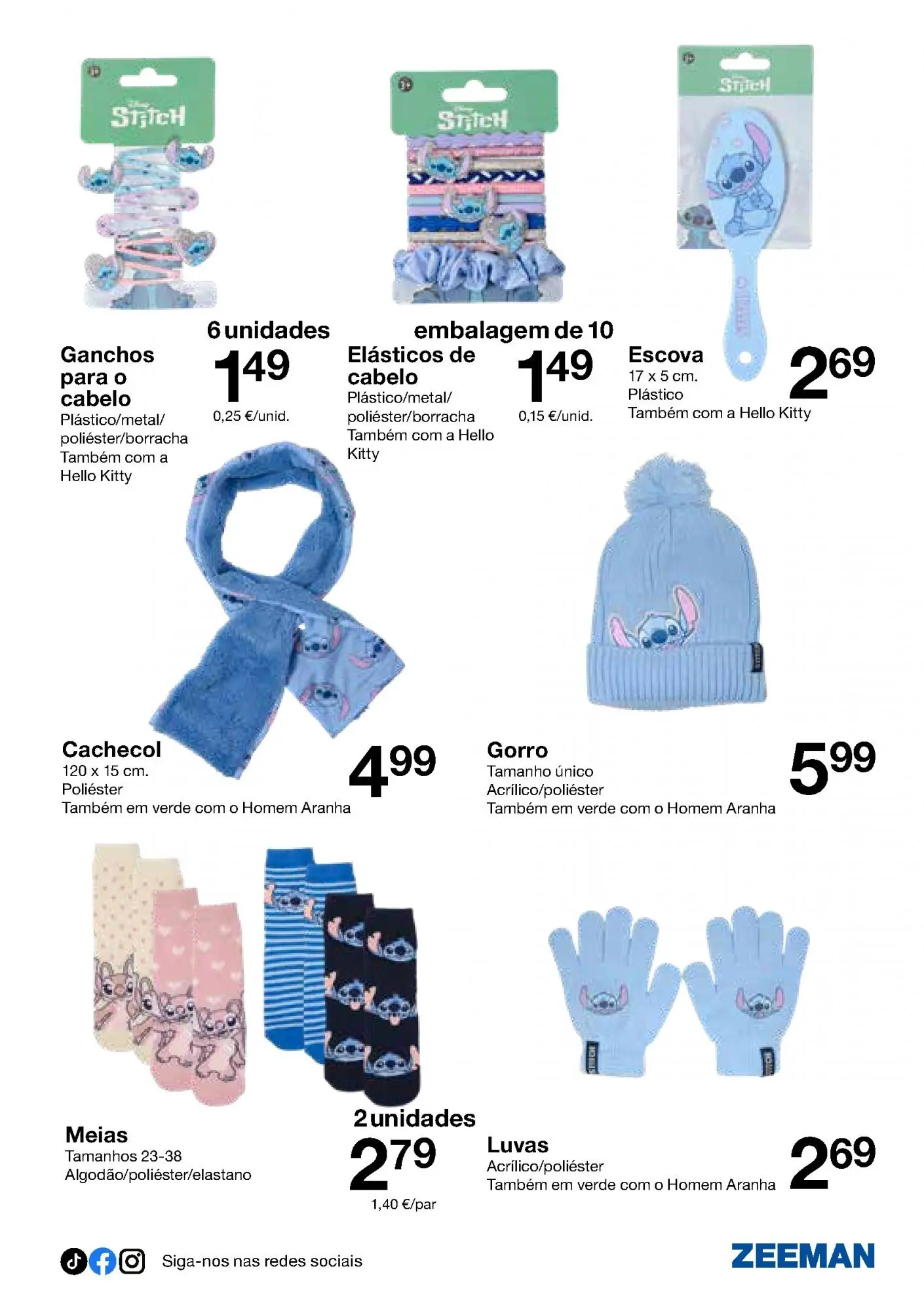 Ofertas - Folheto de Zeeman até 12.12.2025 » de 06/12/2025 - 12/12/2025 | Página: 7 | Produtos: Cachecol, Luvas, Gorro, Meias