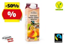 RIO D’ORO Fairtrade Nektar Orange-Mango-Maracuja, 1 l