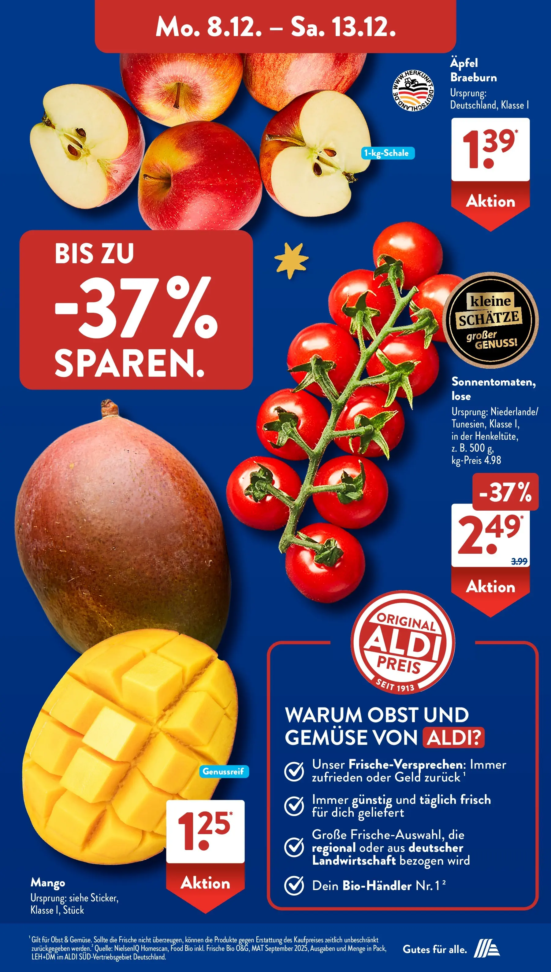 Aldi Süd - Aldi Süd: Wochenangebote (ab 08.12.2025) zum Blättern | Seite: 5 | Produkte: Äpfel, Gemüse, Obst, Mango