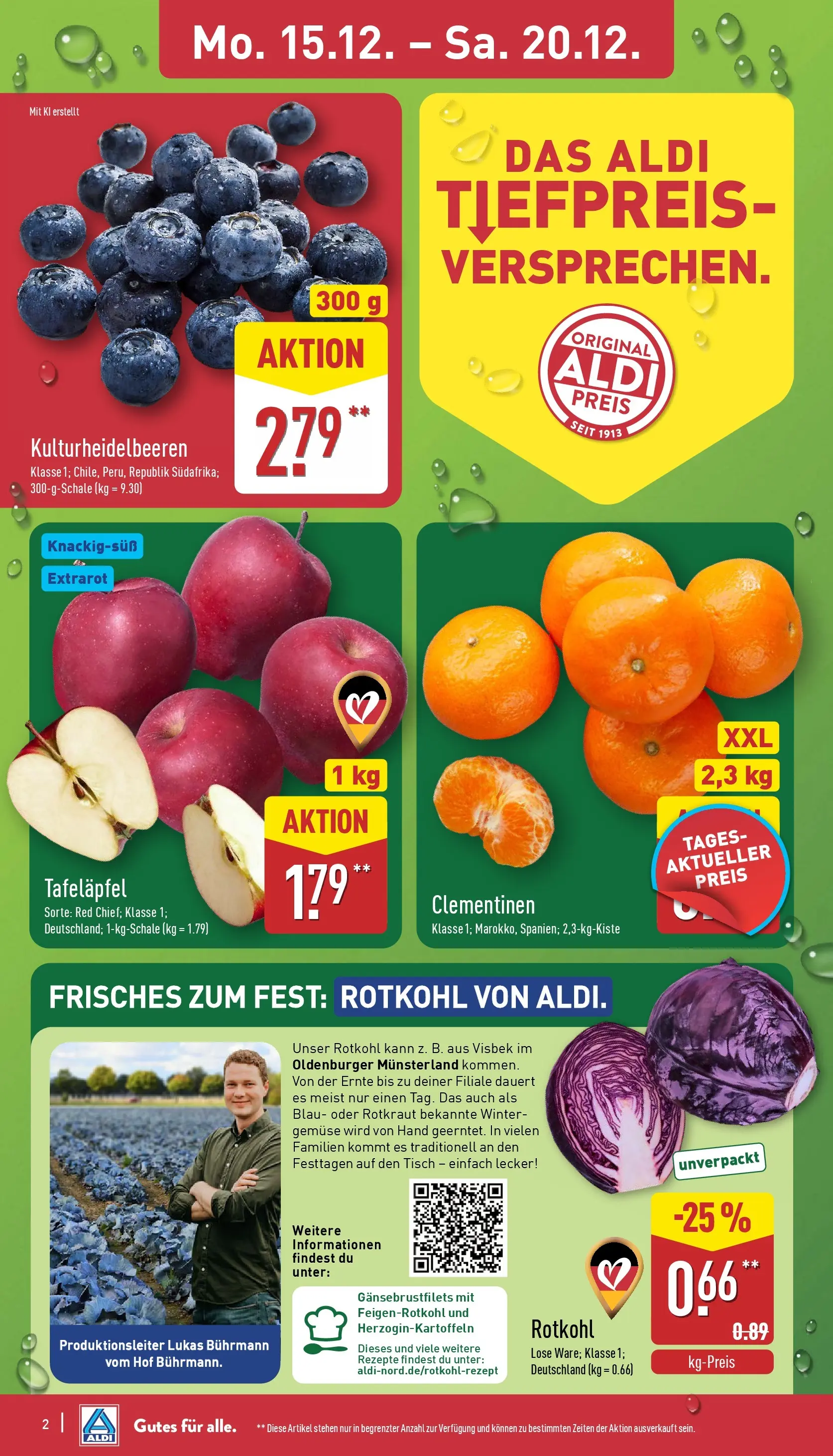 Aldi - ALDI Nord: Wochenangebote (ab 14.12.2025) » Angebote Online | Seite: 5 | Produkte: Rotkohl, Tisch, Gemüse