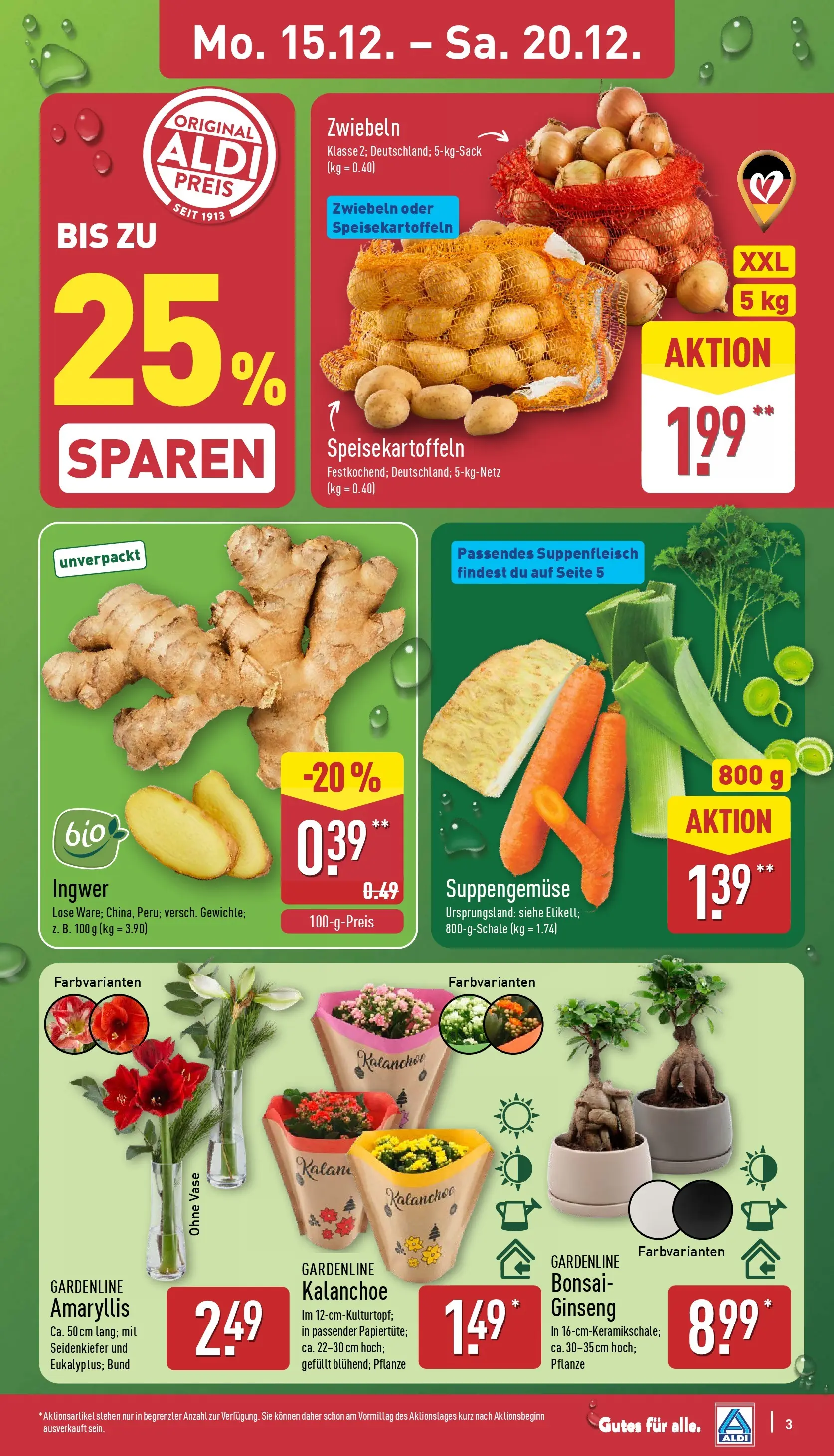 Aldi - ALDI Nord: Wochenangebote (ab 14.12.2025) » Angebote Online | Seite: 6 | Produkte: Vase, Zwiebeln, Suppenfleisch