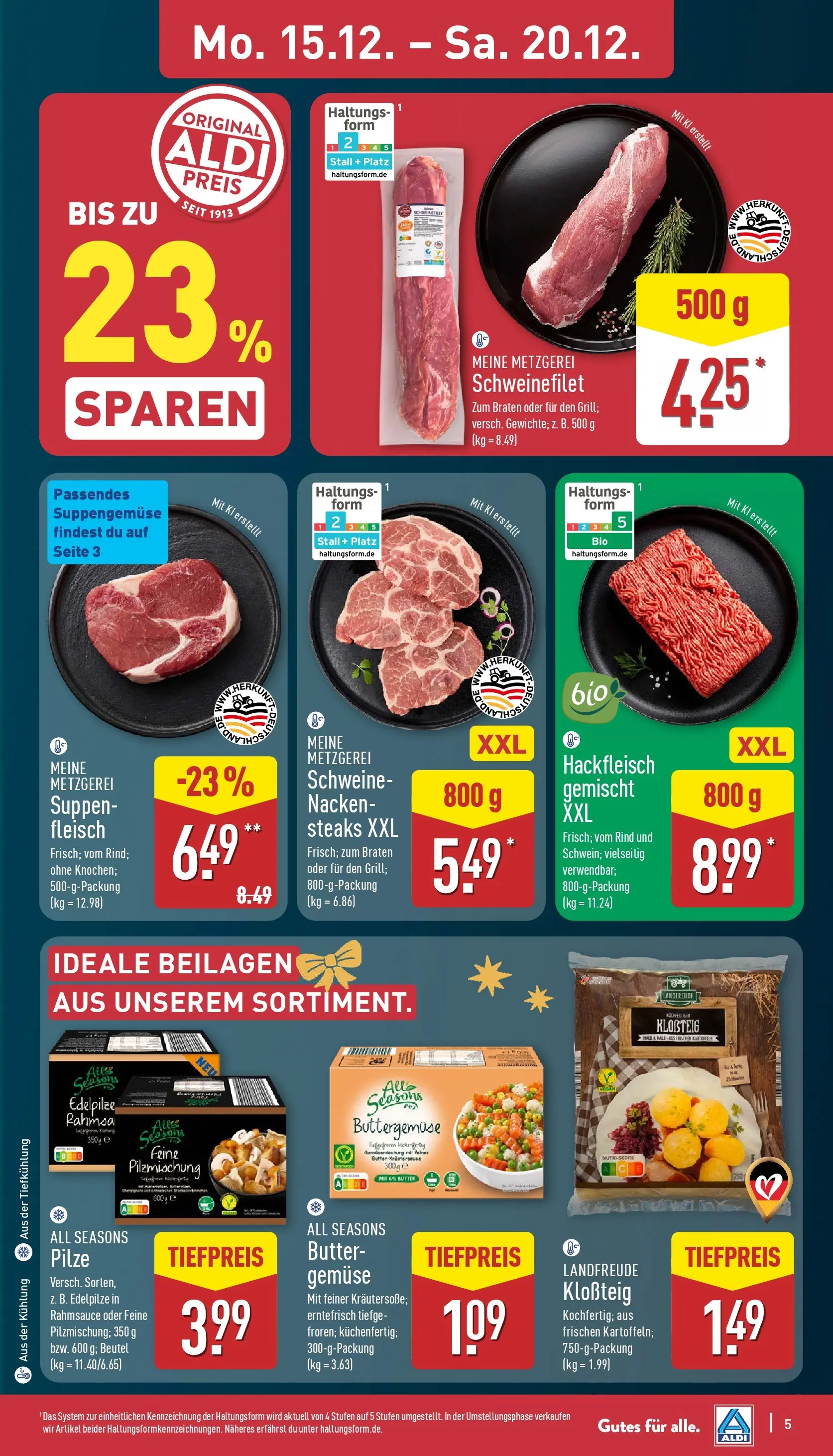 Aldi - ALDI Nord: Wochenangebote (ab 14.12.2025) » Angebote Online | Seite: 8 | Produkte: Butter, Schweinefilet, Gemüse, Hackfleisch
