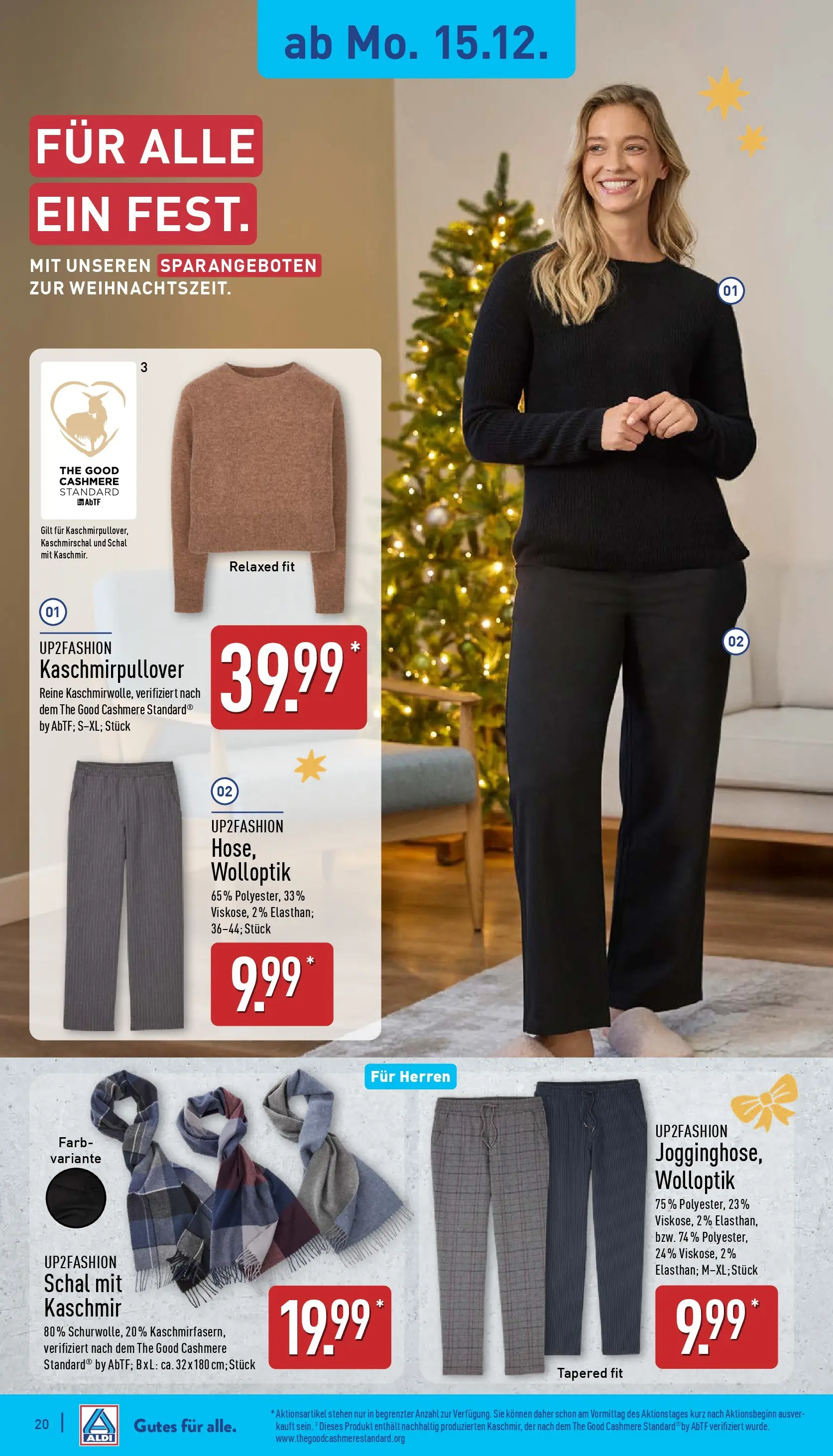 Aldi - ALDI Nord: Wochenangebote (ab 14.12.2025) » Angebote Online | Seite: 23 | Produkte: Up2fashion, Kaschmirpullover, Schal