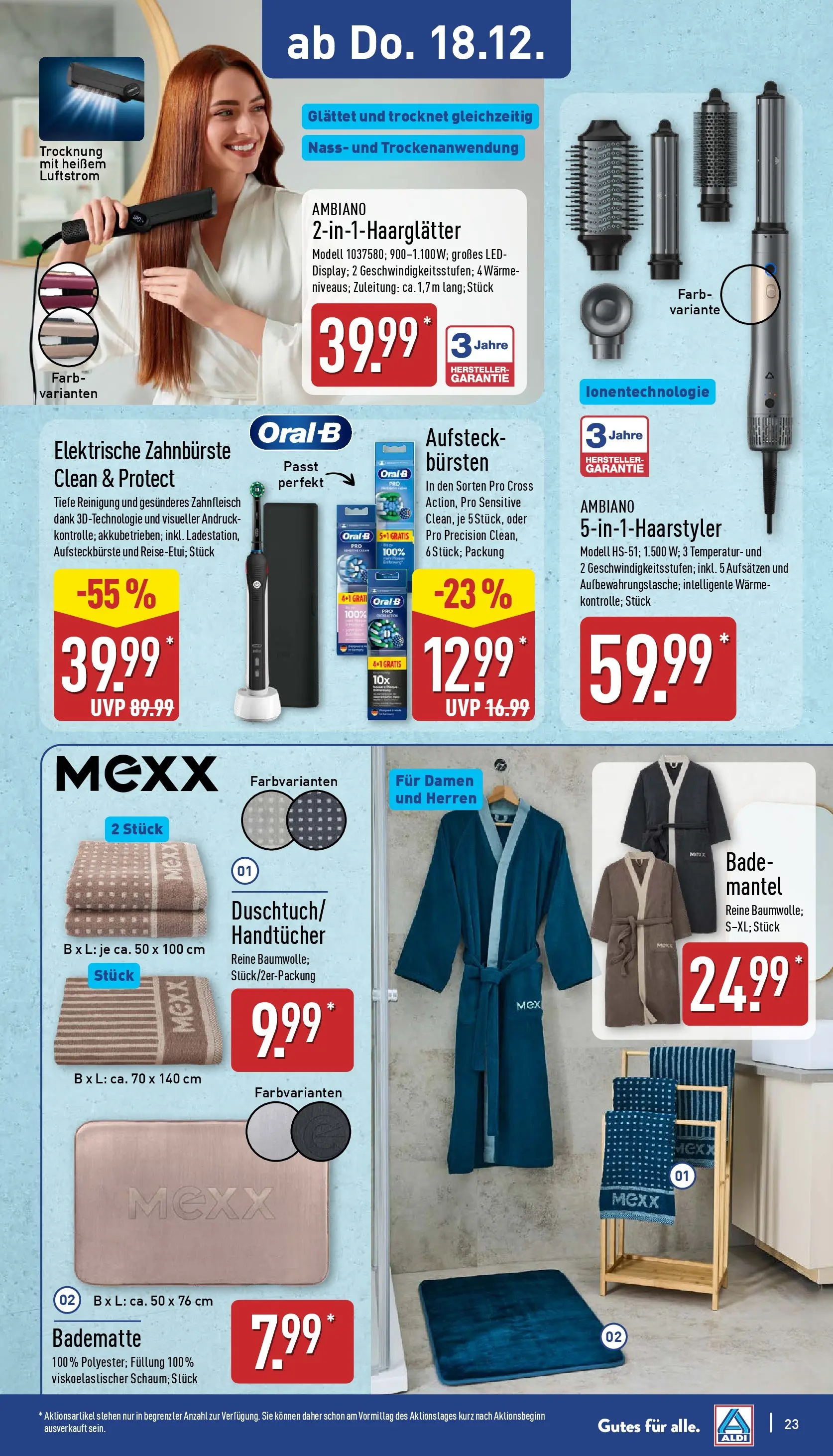 Aldi - ALDI Nord: Wochenangebote (ab 14.12.2025) » Angebote Online | Seite: 26 | Produkte: Elektrische zahnbürste, Zahnbürste, Mantel