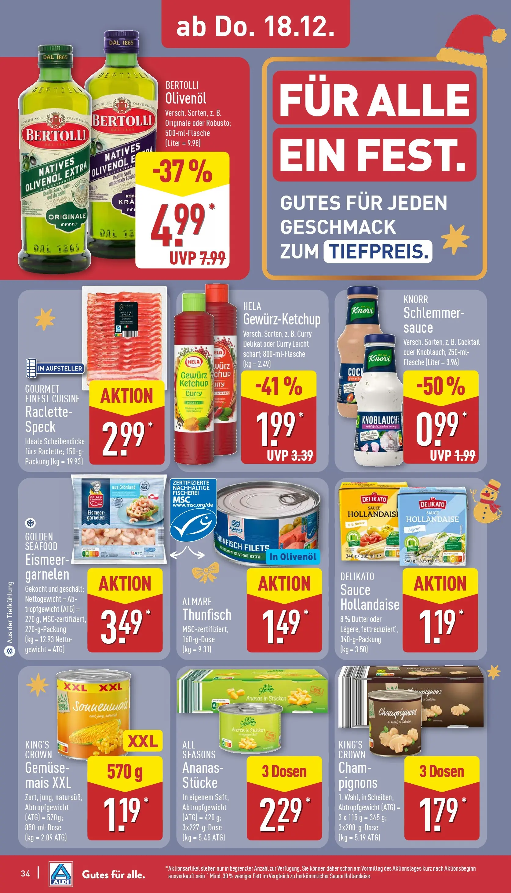 Aldi - ALDI Nord: Wochenangebote (ab 14.12.2025) » Angebote Online | Seite: 37 | Produkte: Butter, Thunfisch, Ananas, Garnelen