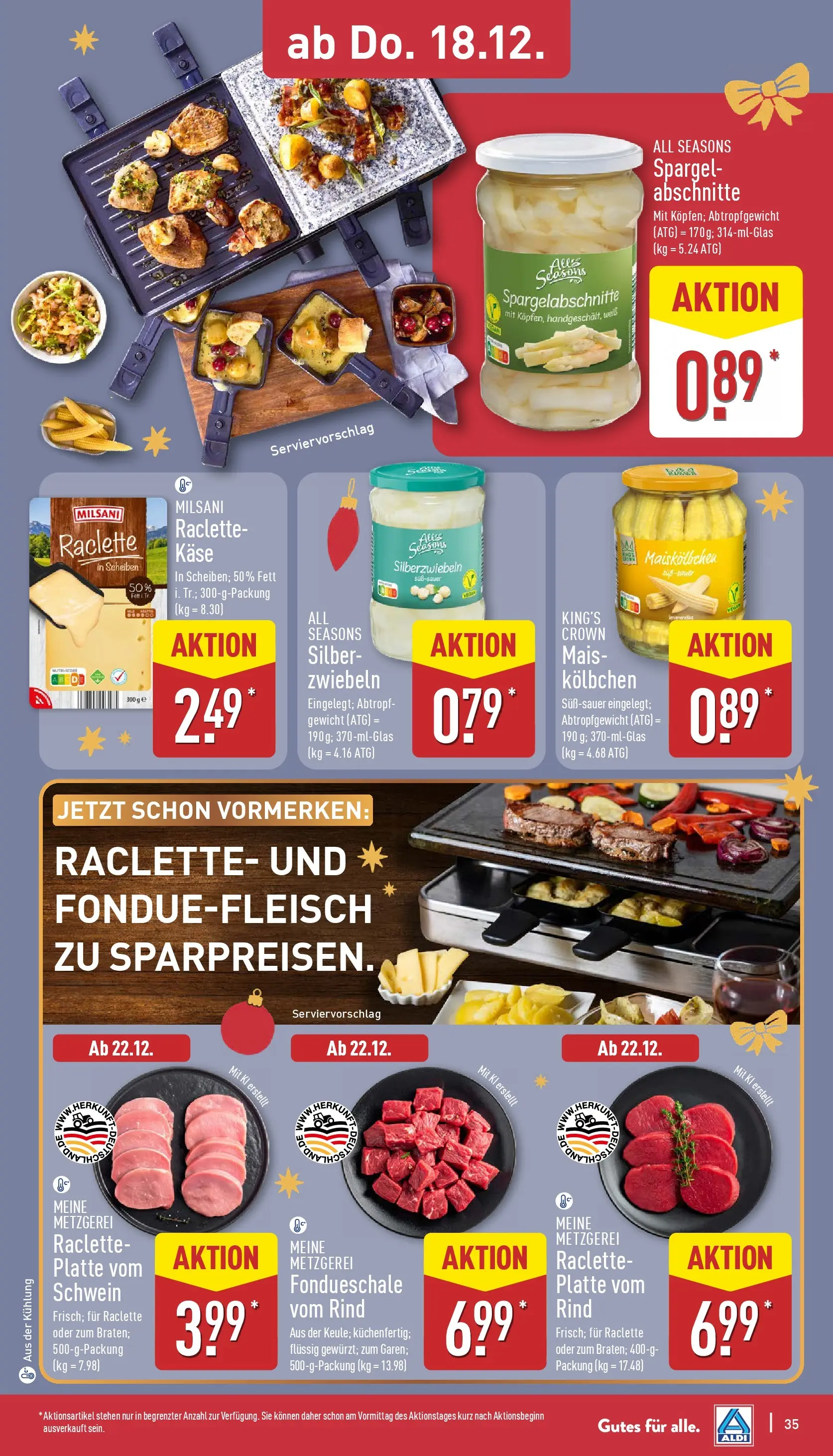 Aldi - ALDI Nord: Wochenangebote (ab 14.12.2025) » Angebote Online | Seite: 38 | Produkte: Gewicht, Käse, Zwiebeln, Raclette