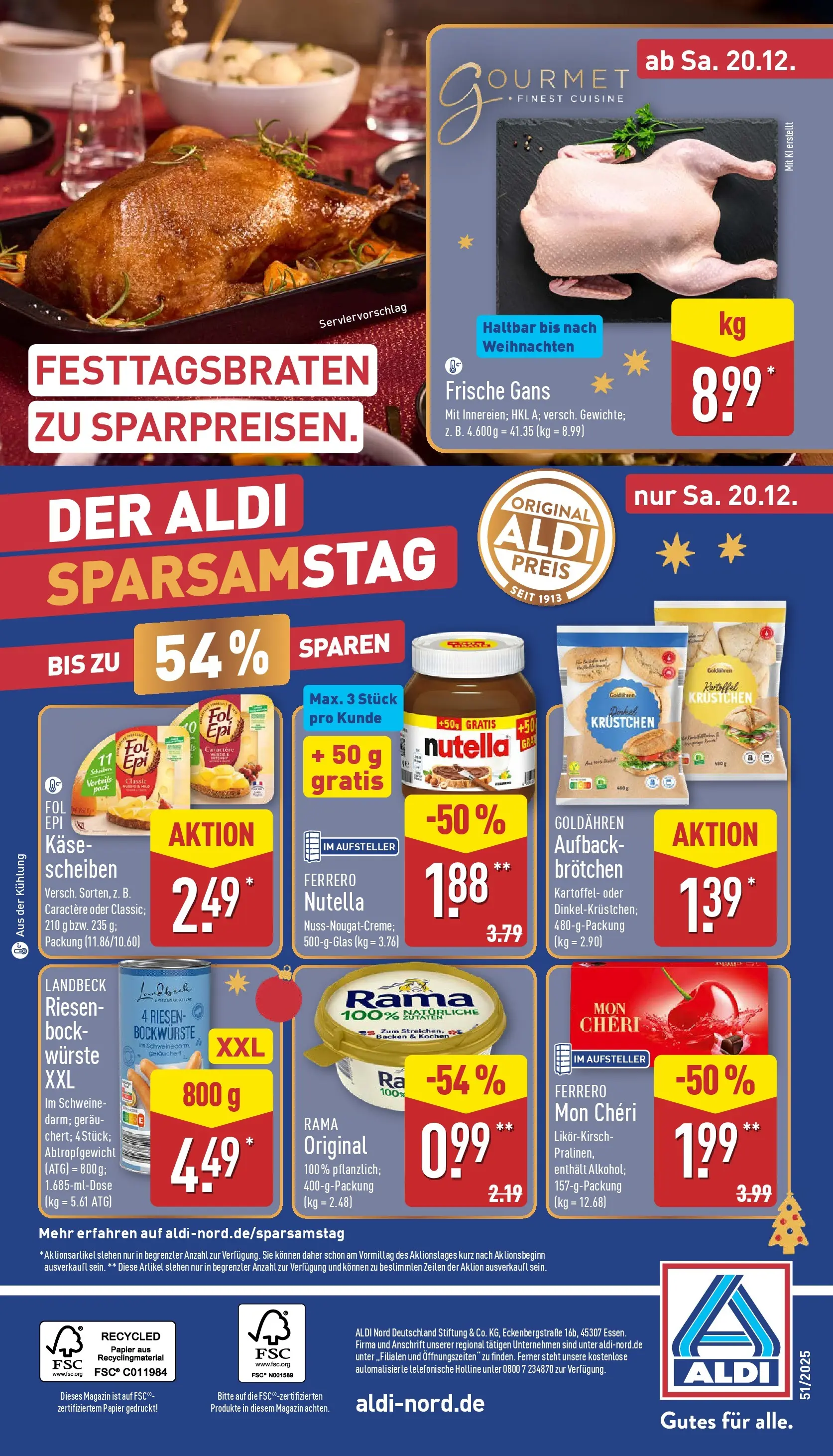 Aldi - ALDI Nord: Wochenangebote (ab 14.12.2025) » Angebote Online | Seite: 39 | Produkte: Rama, Käse, Nutella, Mon cheri