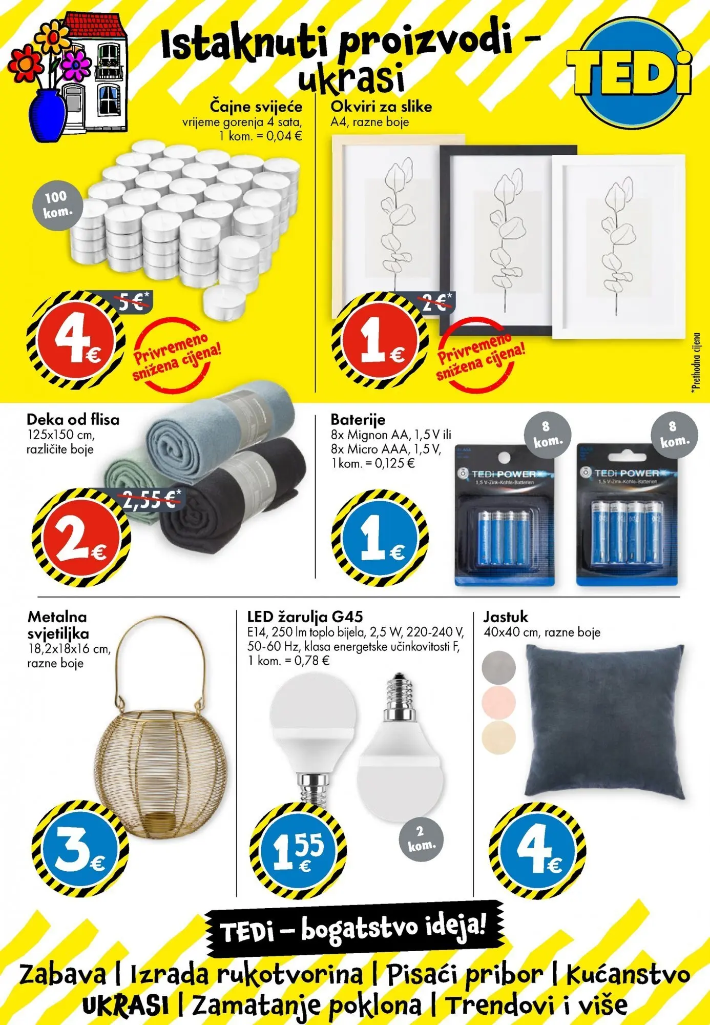 TEDi - TEDi katalog do 13.12.2025 novi od 06.12.2025 na listanje > letak digitalni | Stranica: 9 | Proizvodi: Jastuk, Svjetiljka, Baterije, Deka