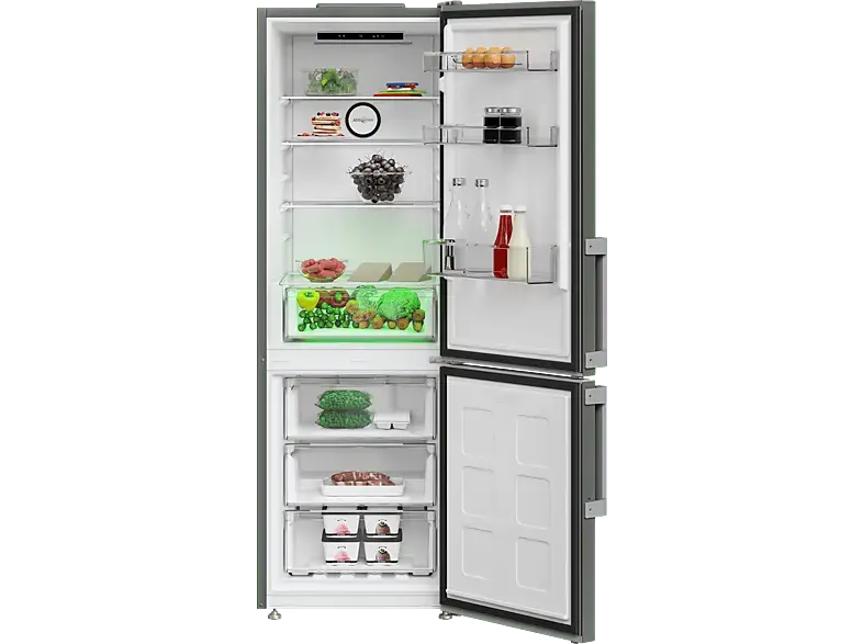 Elektra Bregenz KSN 99351 X Kühl- und Gefrierkombination (D, 301 l, 1796 mm hoch, freistehend, No Frost (verminderte Eisbildung), Manhattan Silber)