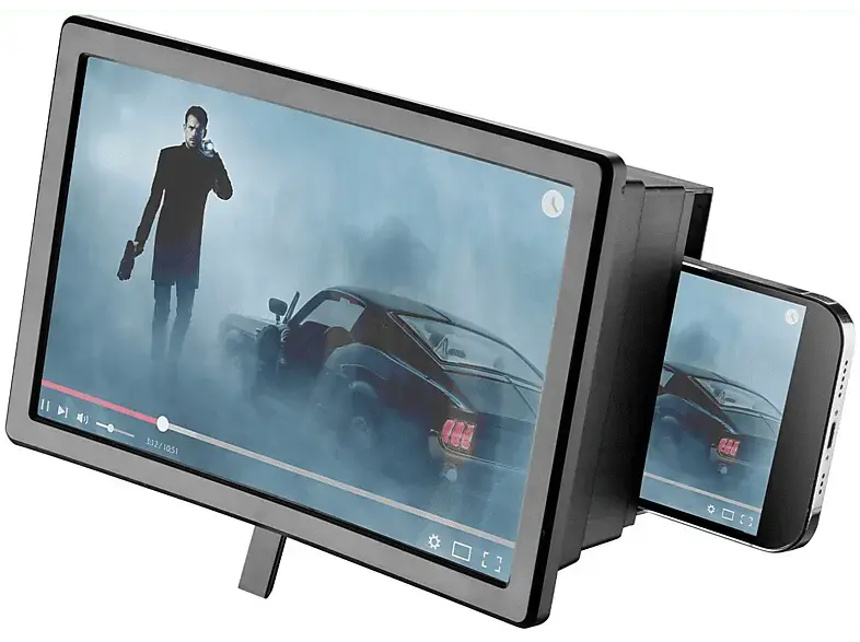 Cellular Line Bildschirmvergrößerer Movie Theater mit Stativ für Smartphones bis 6,5 Zoll