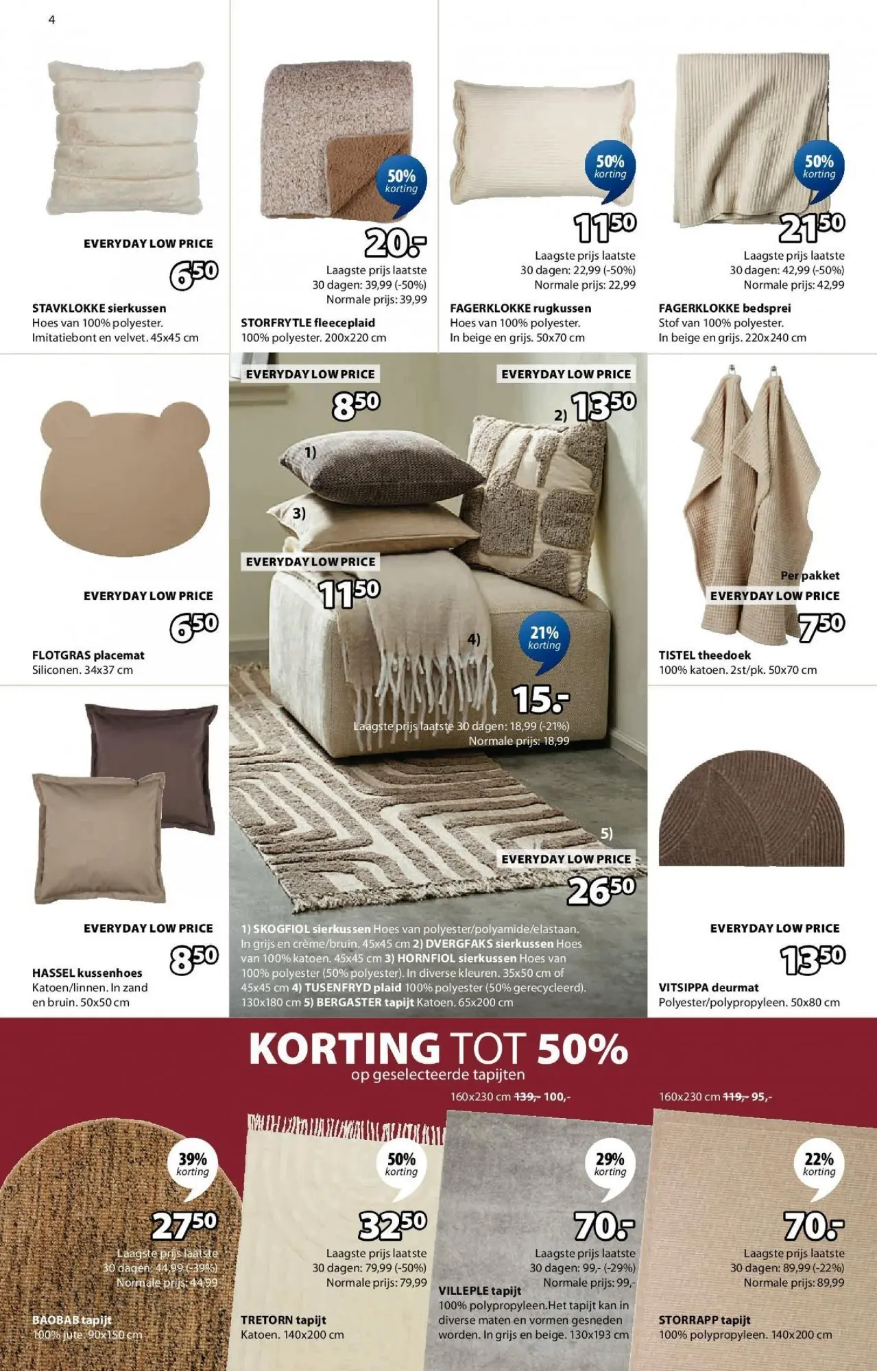 JYSK - JYSK folder  vanaf 07/12/2025 | Pagina: 4 | Producten: Tapijt, Deurmat, Kan