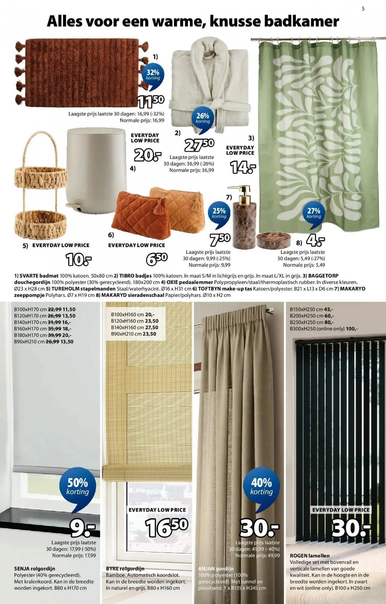 JYSK - JYSK folder  vanaf 07/12/2025 | Pagina: 5 | Producten: Badjas, Tas, Douchegordijn, Kan