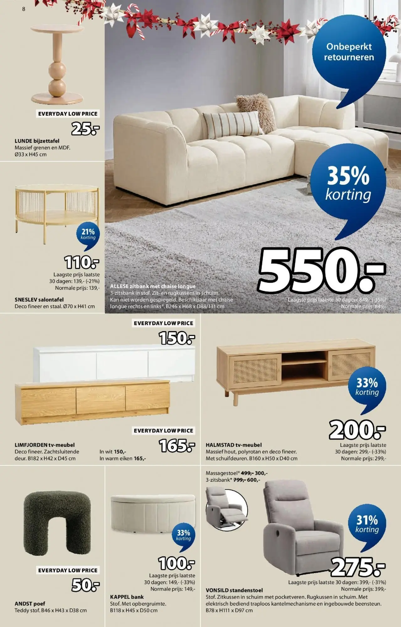 JYSK - JYSK folder  vanaf 07/12/2025 | Pagina: 8 | Producten: Fehérhagyma, Zitbank, Bank, Kan