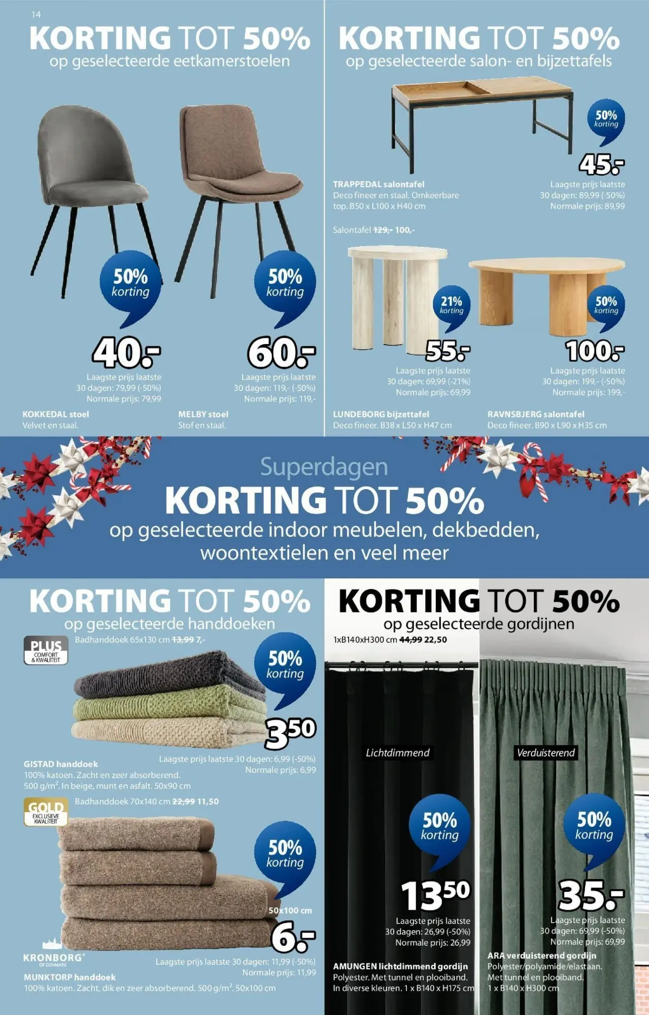 JYSK - JYSK folder  vanaf 07/12/2025 | Pagina: 14 | Producten: Handdoeken, Bijzettafels, Stoel, Handdoek