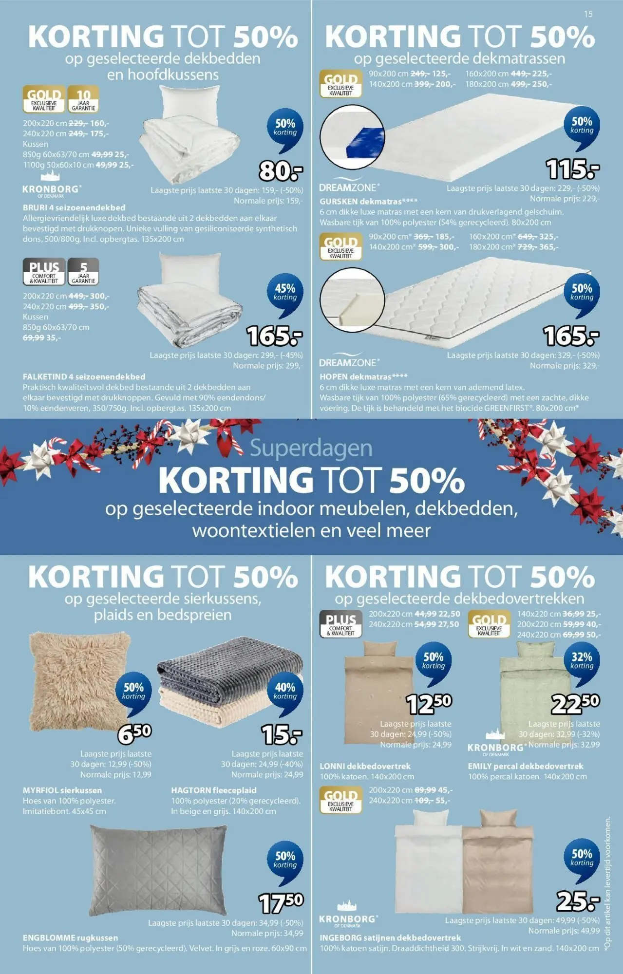 JYSK - JYSK folder  vanaf 07/12/2025 | Pagina: 15 | Producten: Matras, Kussen, Dekbed, Kan