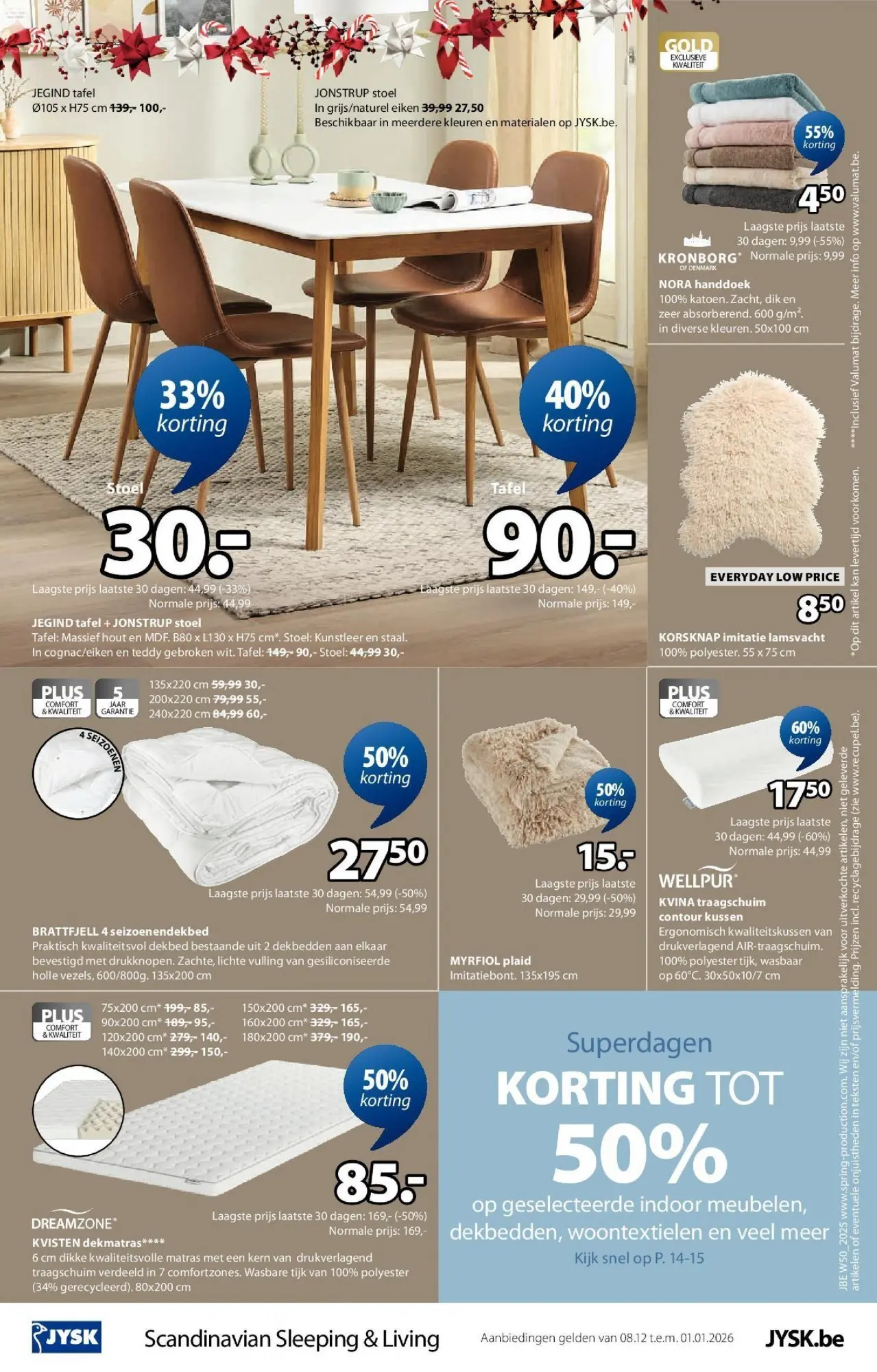 JYSK - JYSK folder  vanaf 07/12/2025 | Pagina: 16 | Producten: Matras, Kussen, Tafel, Kan
