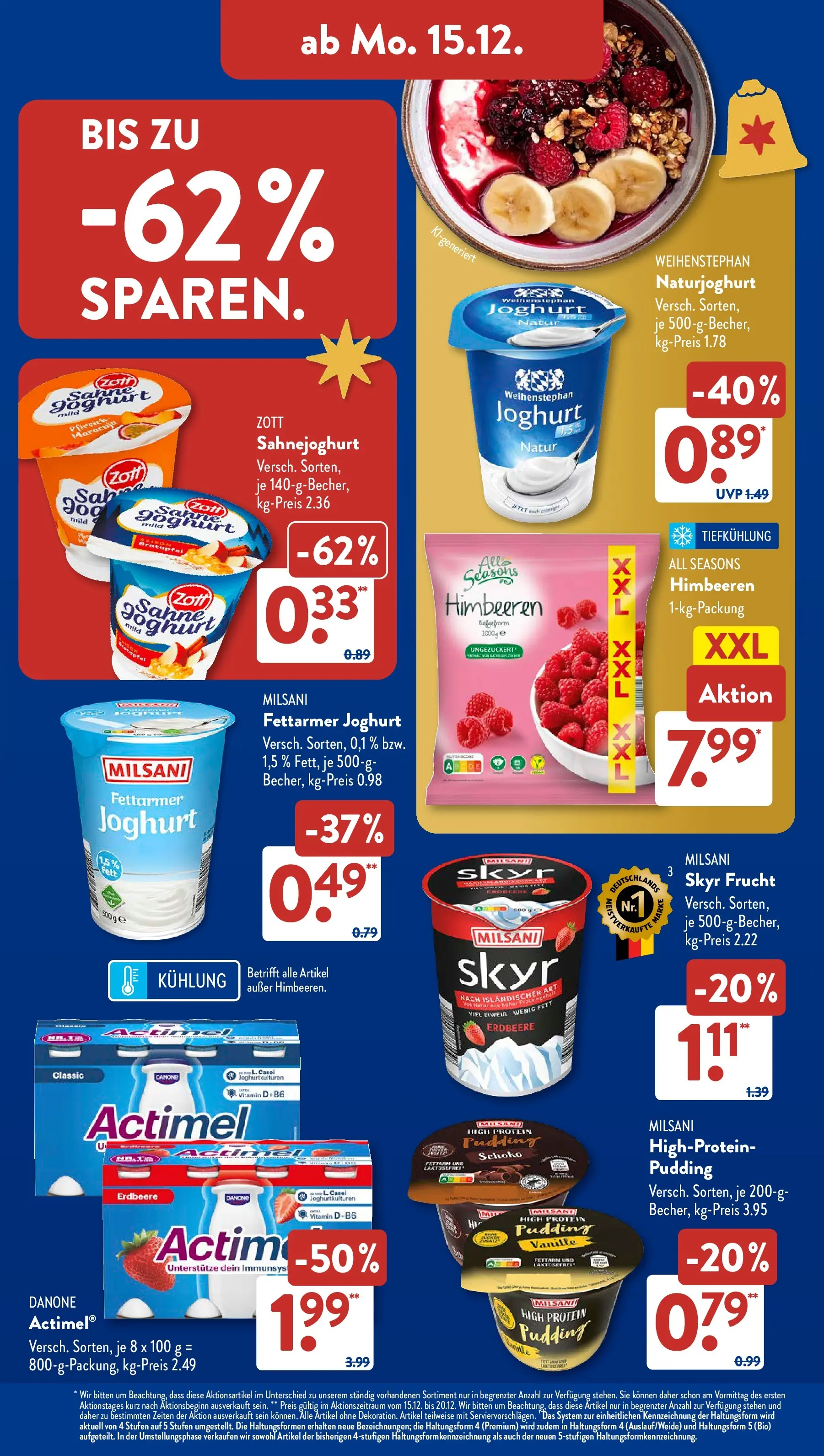 Aldi Süd - Aldi Süd: Wochenangebote (ab 14.12.2025) zum Blättern | Seite: 8 | Produkte: Himbeeren, High protein pudding, Skyr, Sahne