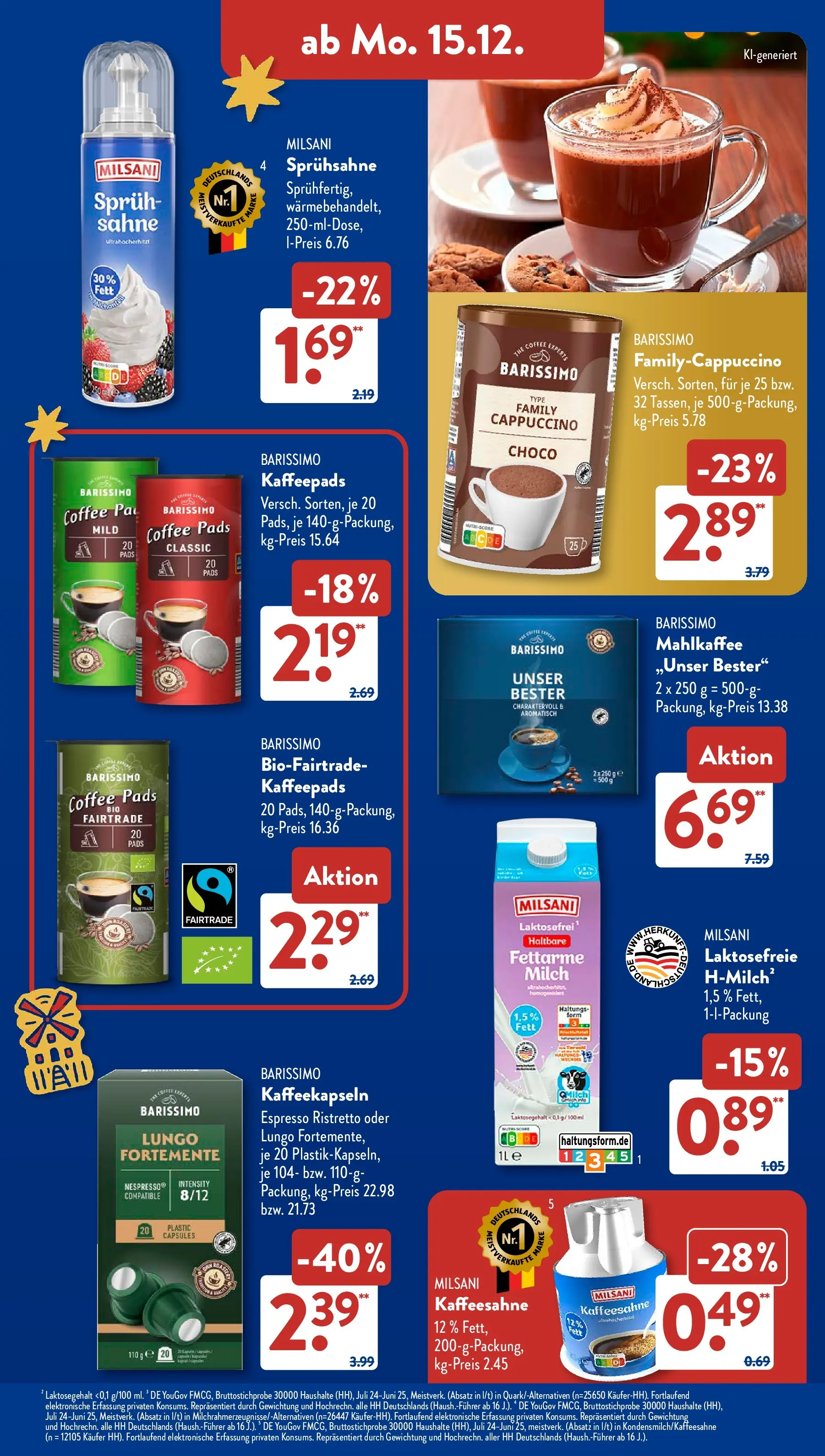 Aldi Süd - Aldi Süd: Wochenangebote (ab 14.12.2025) zum Blättern | Seite: 9 | Produkte: Kaffeepads, Milch, Sahne
