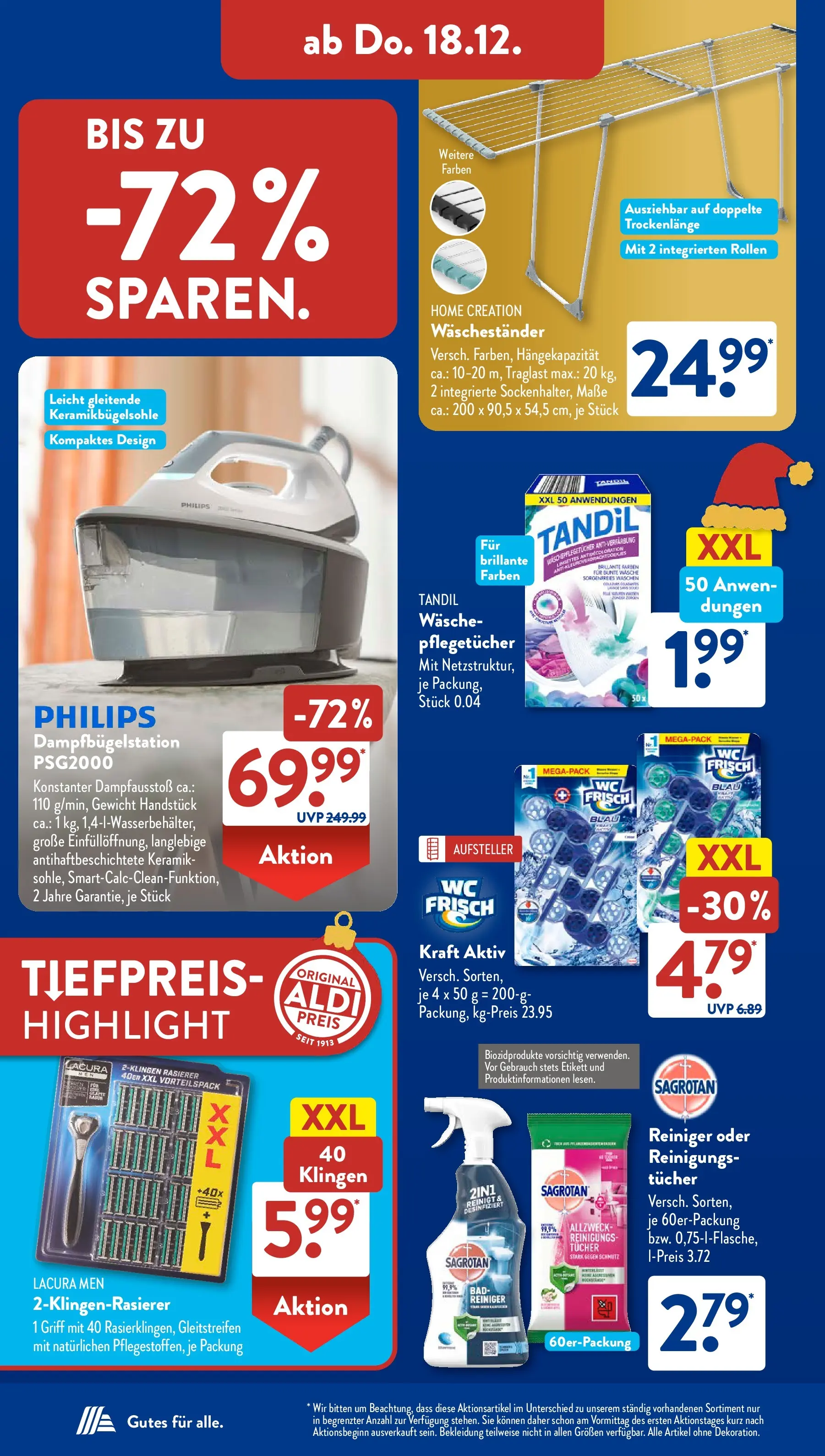 Aldi Süd - Aldi Süd: Wochenangebote (ab 14.12.2025) zum Blättern | Seite: 31 | Produkte: Philips, Rasierer, Bekleidung, Waschestander
