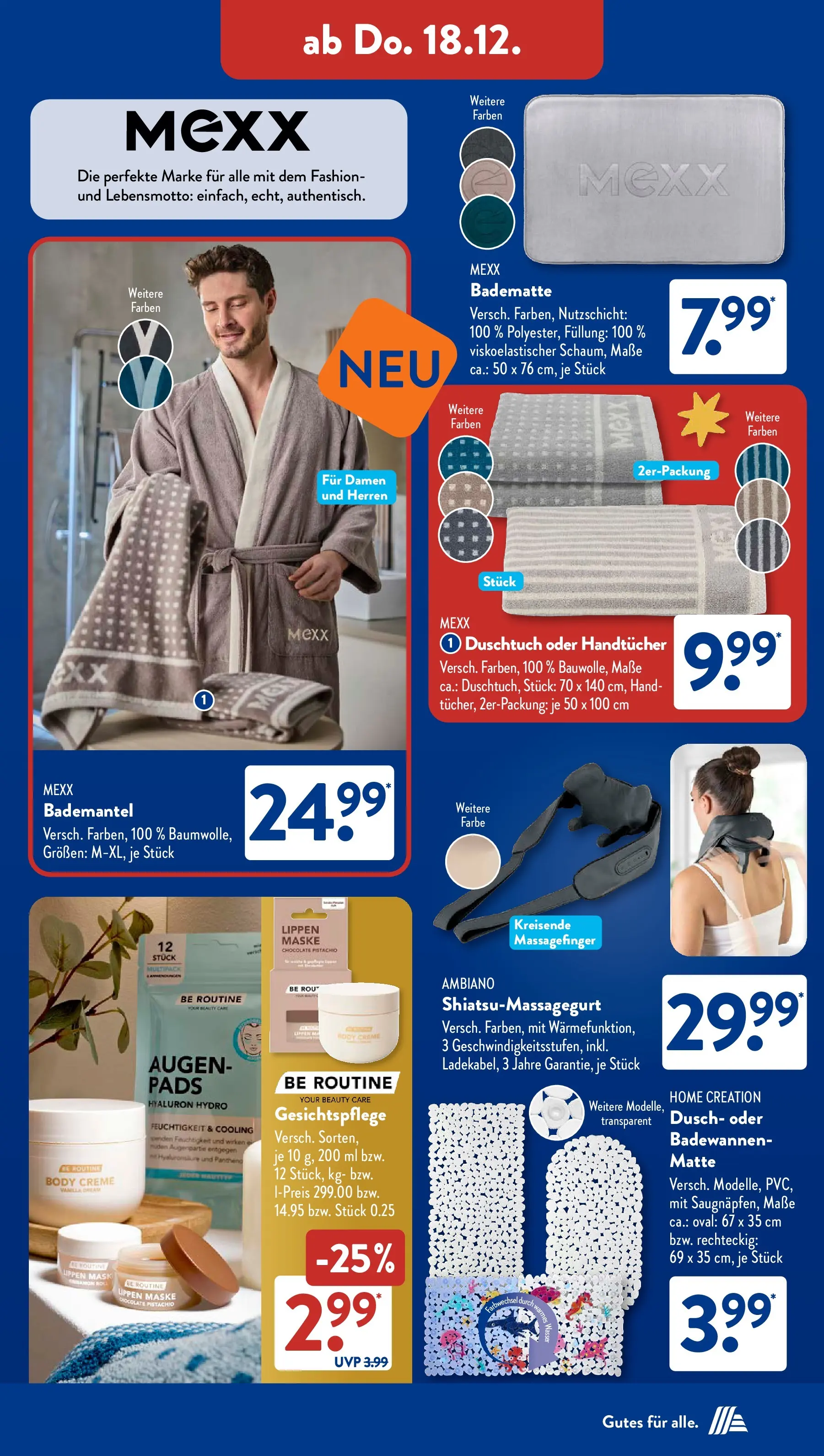 Aldi Süd - Aldi Süd: Wochenangebote (ab 14.12.2025) zum Blättern | Seite: 32 | Produkte: Creme, Maske, Bademantel, Home creation