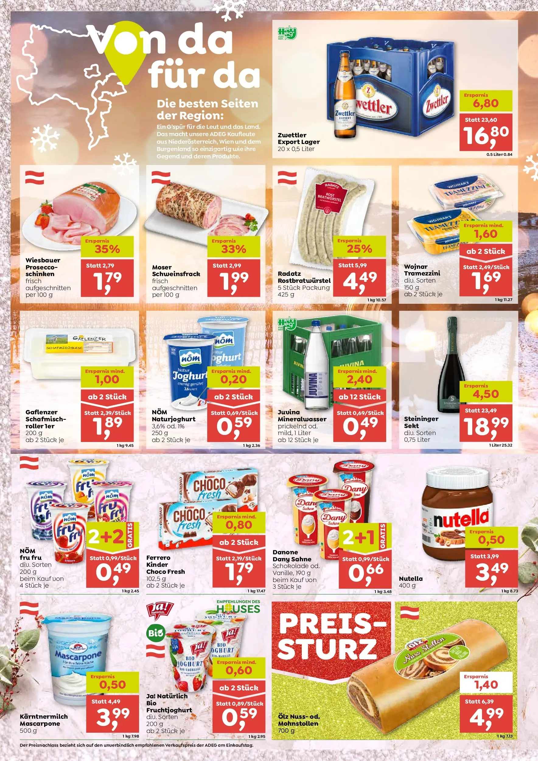 ADEG Weissenbach, Hausmening von 18.12.2025 - Aktuelle Angebote | Seite: 6 | Produkte: Sahne, Joghurt, Schokolade, Schinken