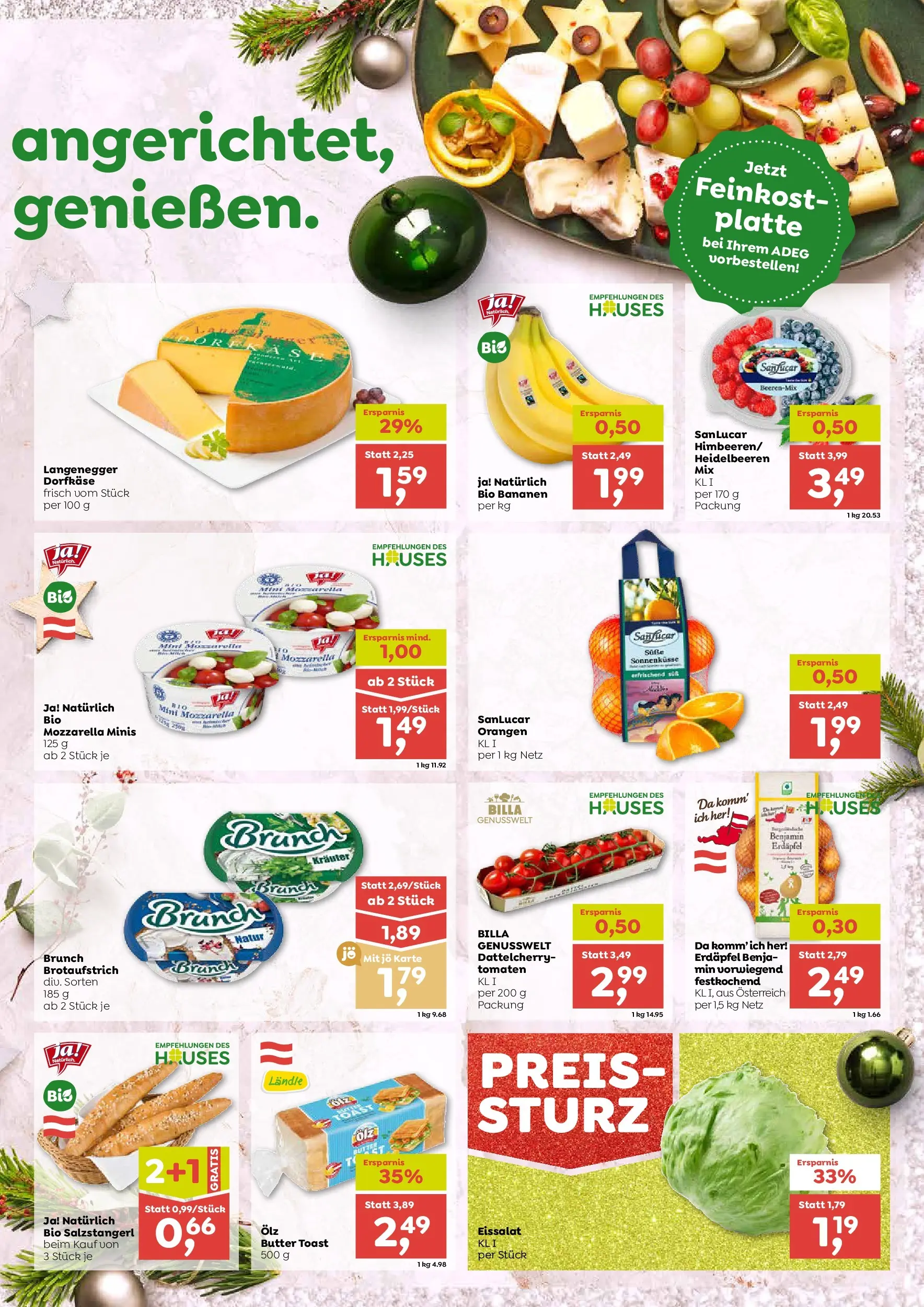 ADEG Wolfurt, Feldkirch von 18.12.2025 - Aktuelle Angebote | Seite: 5 | Produkte: Butter, Orangen, Tomaten, Bananen