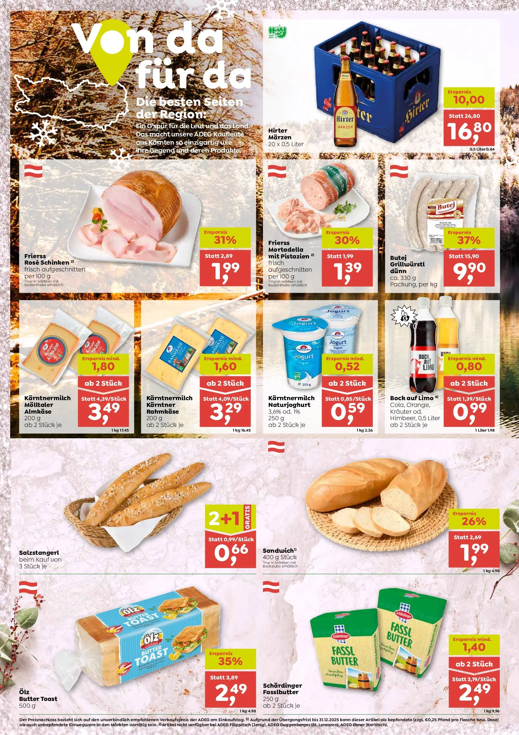 ADEG Preitenegg, Micheldorf von 18.12.2025 - Aktuelle Angebote | Seite: 4 | Produkte: Butter, Schinken