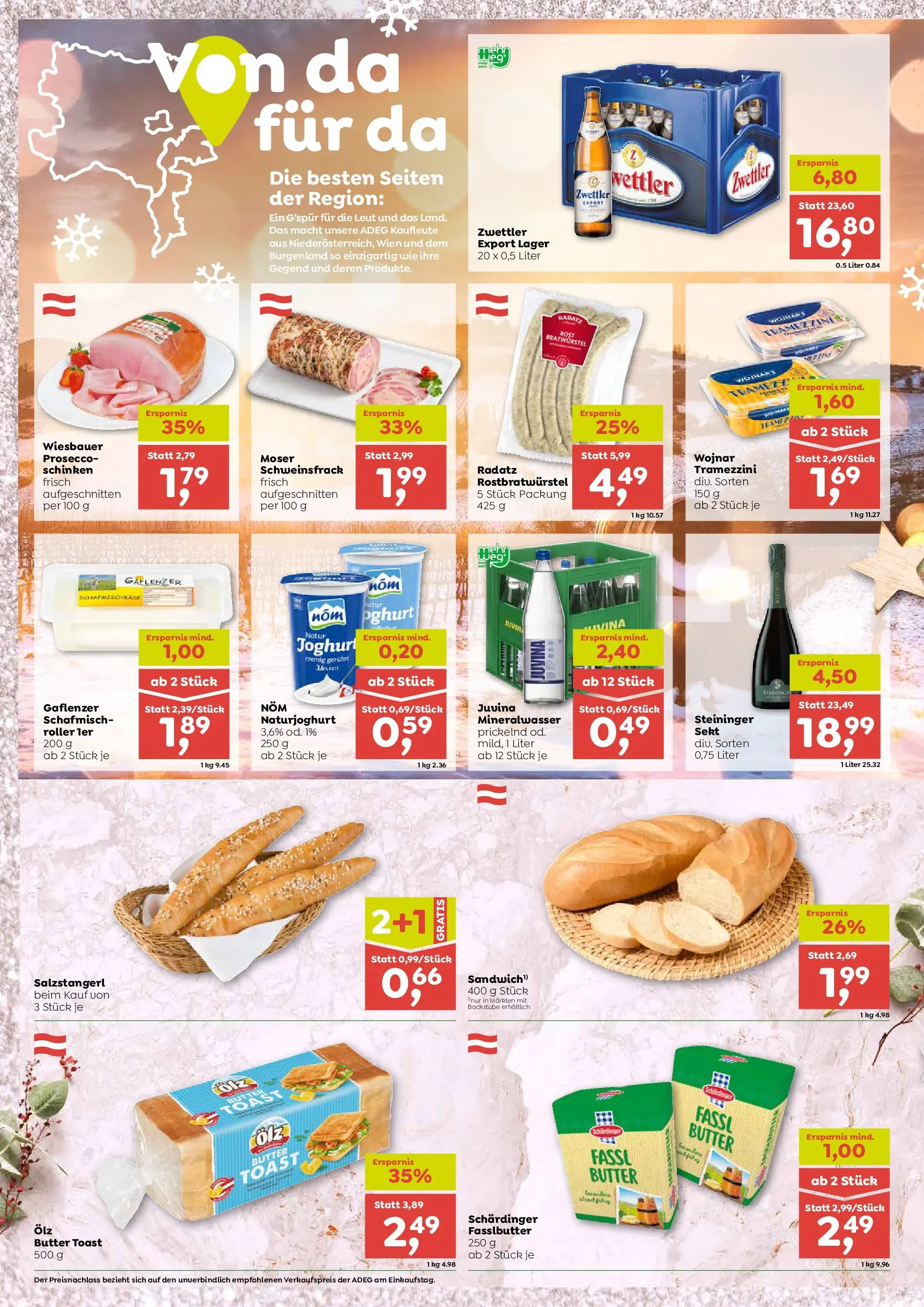 ADEG Hohenberg, Prottes von 18.12.2025 - Aktuelle Angebote | Seite: 4 | Produkte: Butter, Joghurt, Schinken