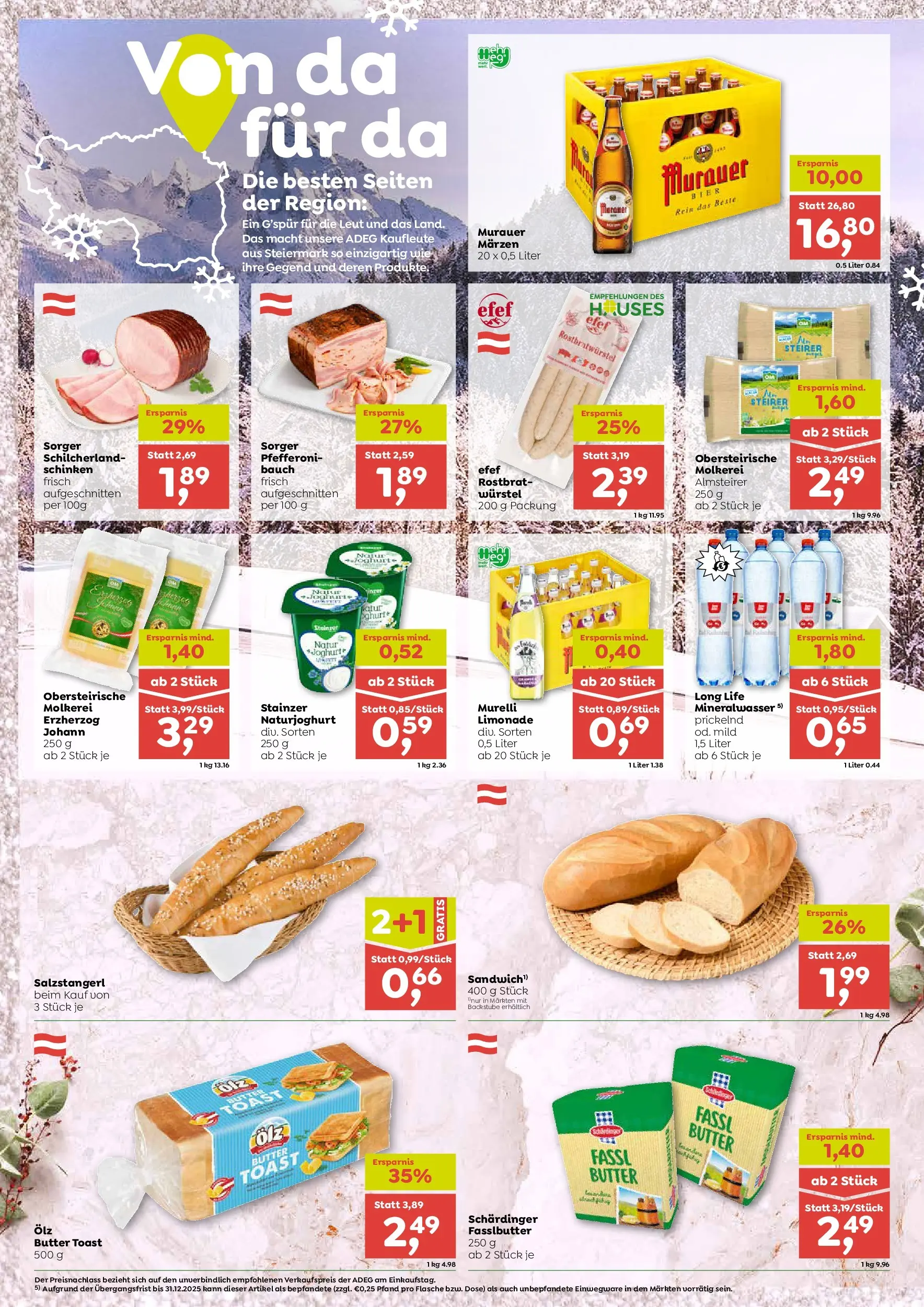 ADEG St. Magdalena, Eggersdorf von 18.12.2025 - Aktuelle Angebote | Seite: 4 | Produkte: Butter, Schinken