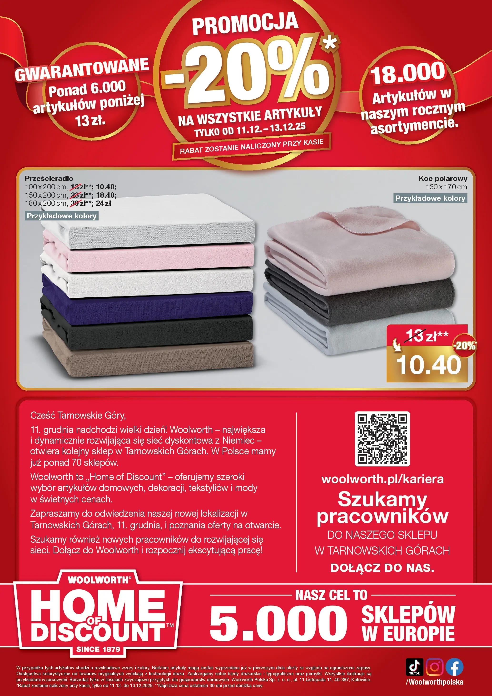 Woolworth Gazetka - Już w Tarnowskie Góry od (11.12.2025 - 13.12.2025) | Strona: 12 | Produkty: Koc
