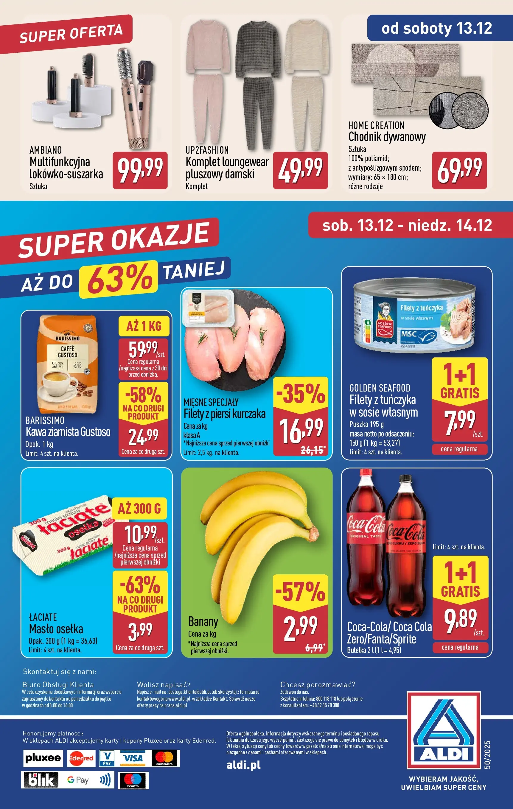 Aldi - Dodatkowe promocje na weekend w ALDI od 10.12.2025 - Ulotka PDF, promocje | Strona: 18 | Produkty: Osełka, Piersi, Kawa ziarnista, Masło