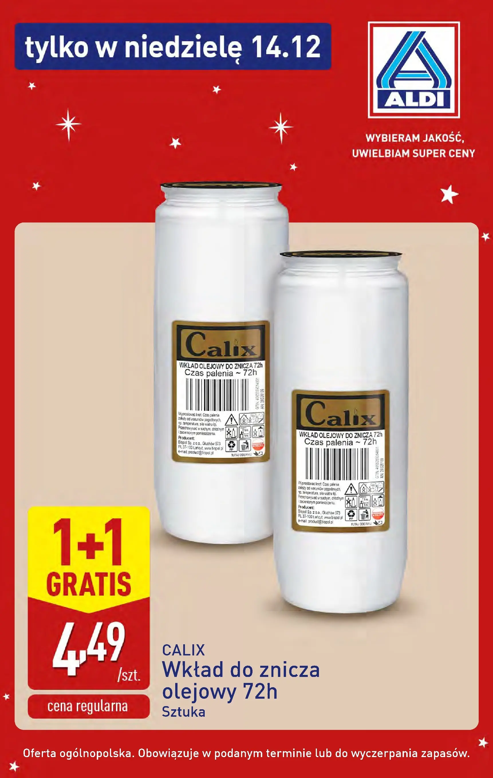 Aldi Gazetka - Super oferty na niedzielę od 14.12.2025 - Ulotka PDF, promocje | Strona: 2 | Produkty: Wkład olejowy do znicza