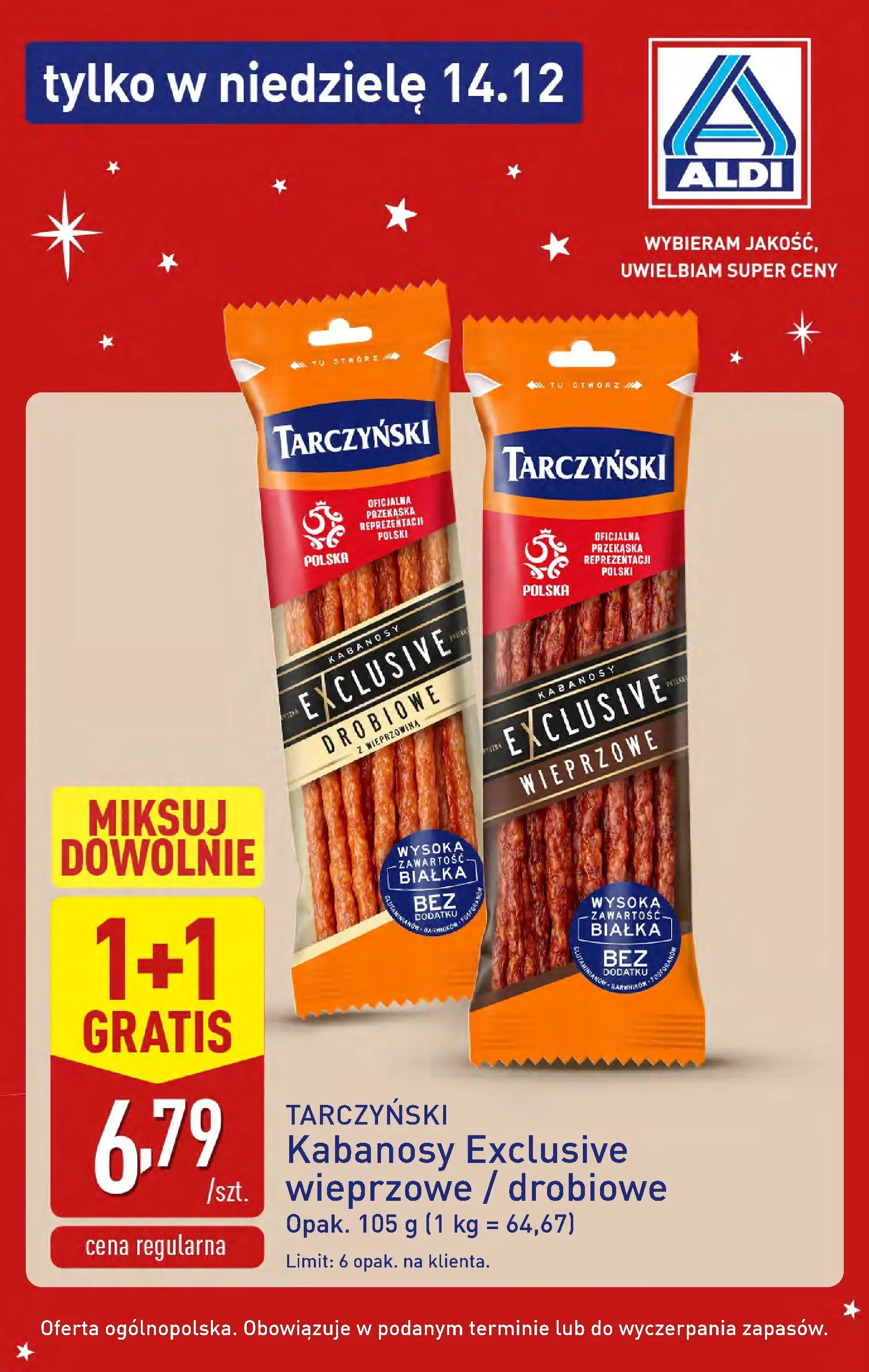Aldi Gazetka - Super oferty na niedzielę od 14.12.2025 - Ulotka PDF, promocje | Strona: 6 | Produkty: Kabanosy drobiowe, Kabanosy, Wieprzowina