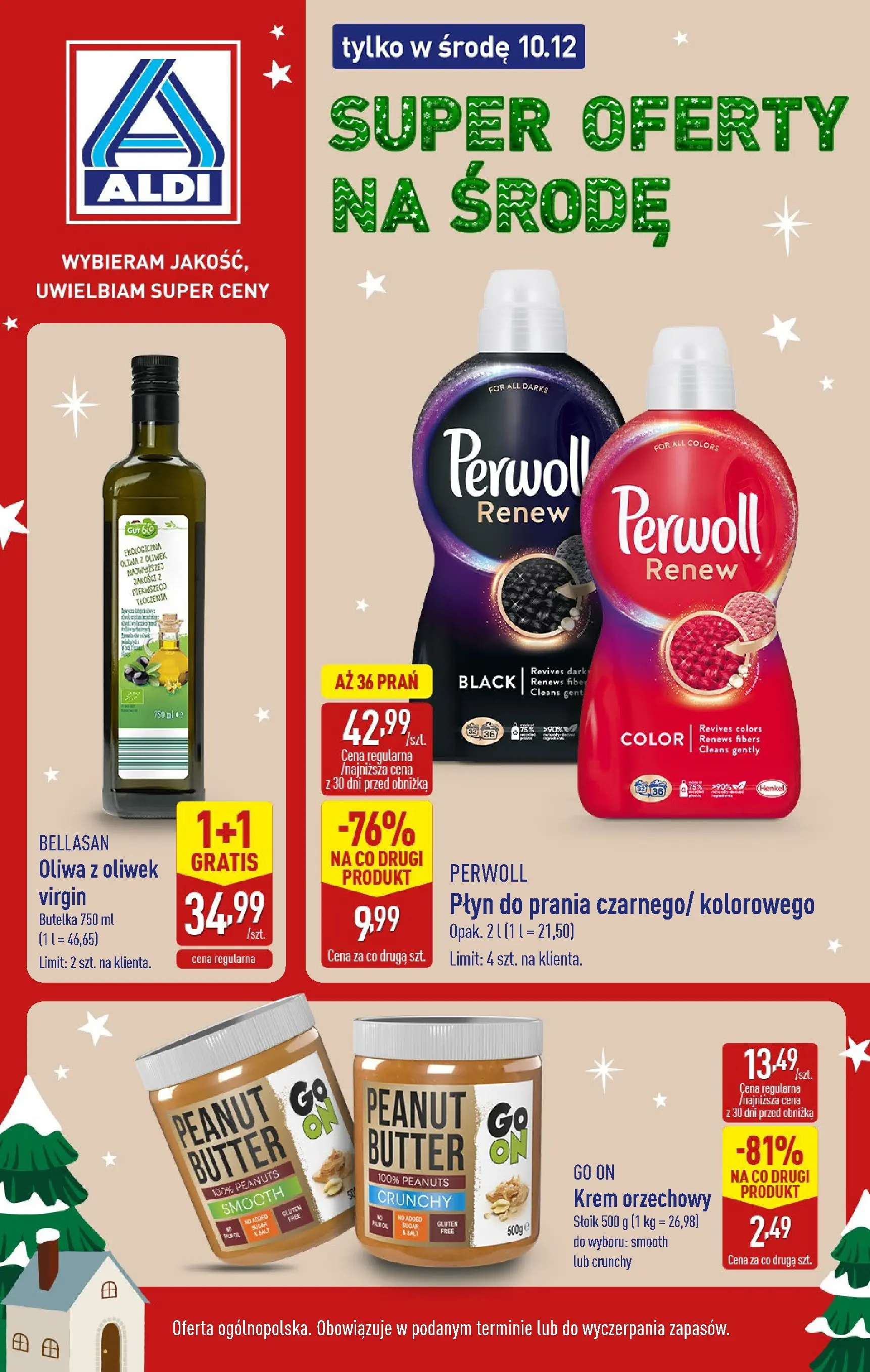 Aldi - Super oferty na środę w ALDI od 09.12.2025 - Ulotka PDF, promocje | Strona: 1 | Produkty: Oliwa z oliwek, Krem orzechowy, Krem