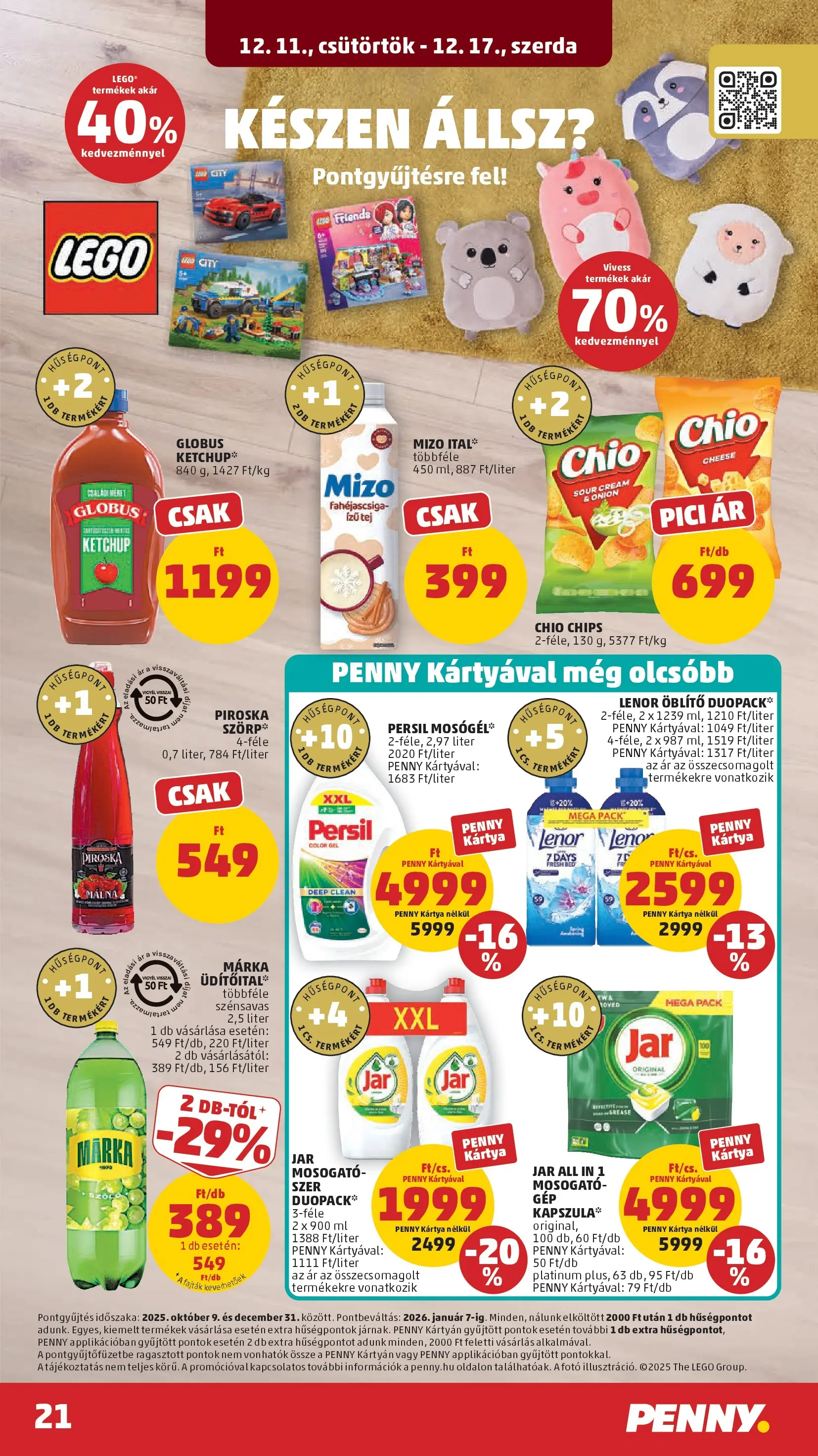 PENNY - Pennymarket újság érvényessége -2025.12.17-ig: 2025.12.10.-tól lapozható | Oldal: 21 | Termékek: Mosogatógép, Öblítő, Ketchup, Mosogatószer