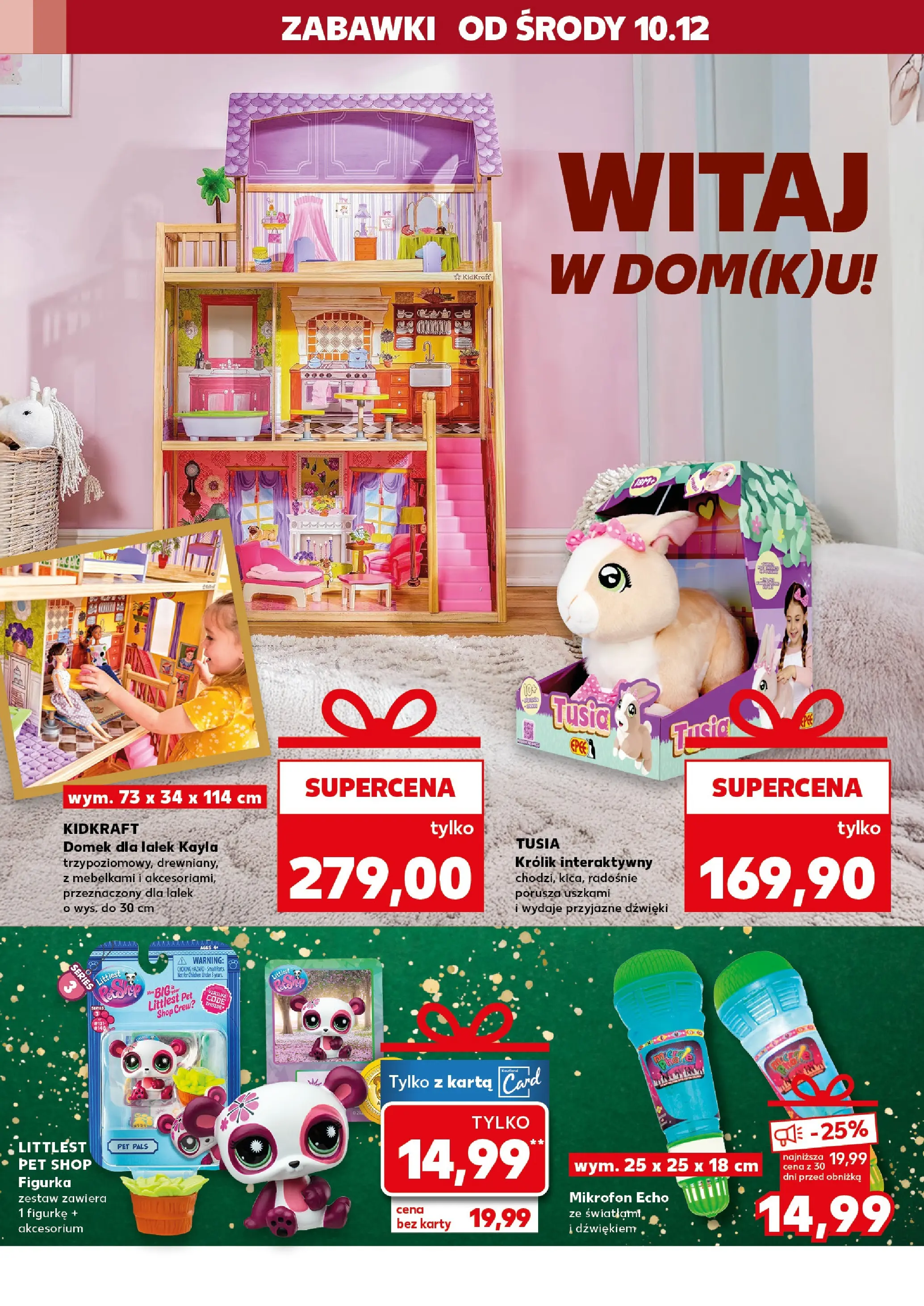 Kaufland gazetka od 10.12.2025 | Boże Narodzenie 🎄🎁 | Strona: 16 | Produkty: Karta, Mikrofon, Domek dla lalek